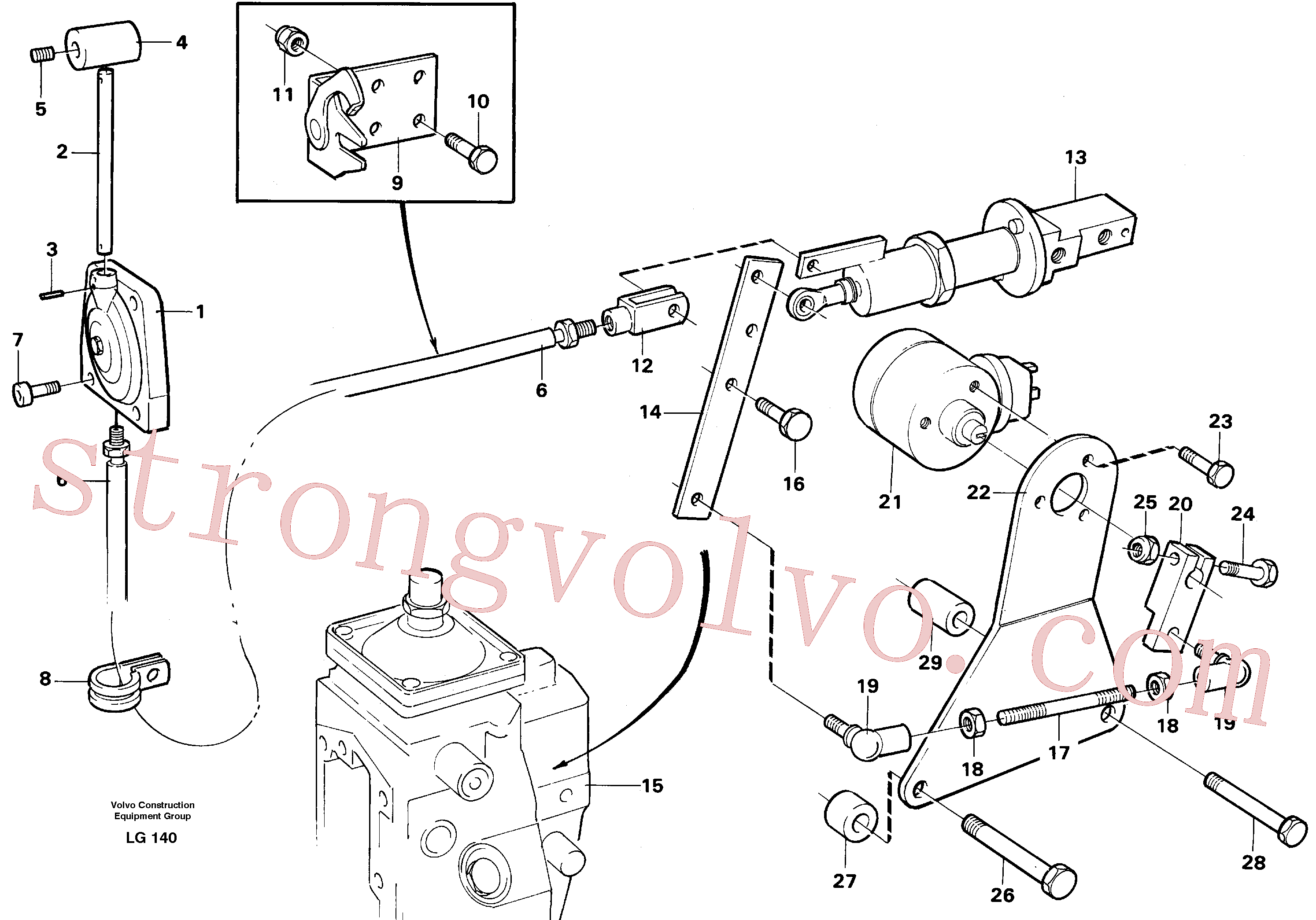 VOE14014004 Volvo Comando do acelerador(LG140 Montagem)