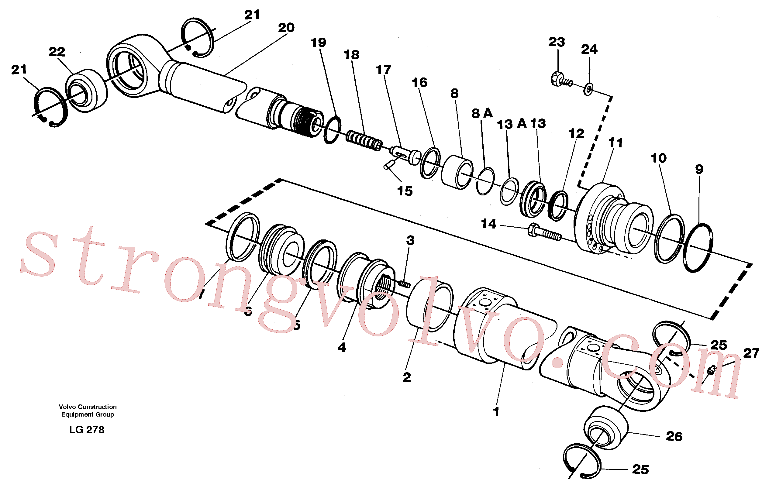 VOE14262659 Volvo Cilindro de balde(LG278 Montagem)