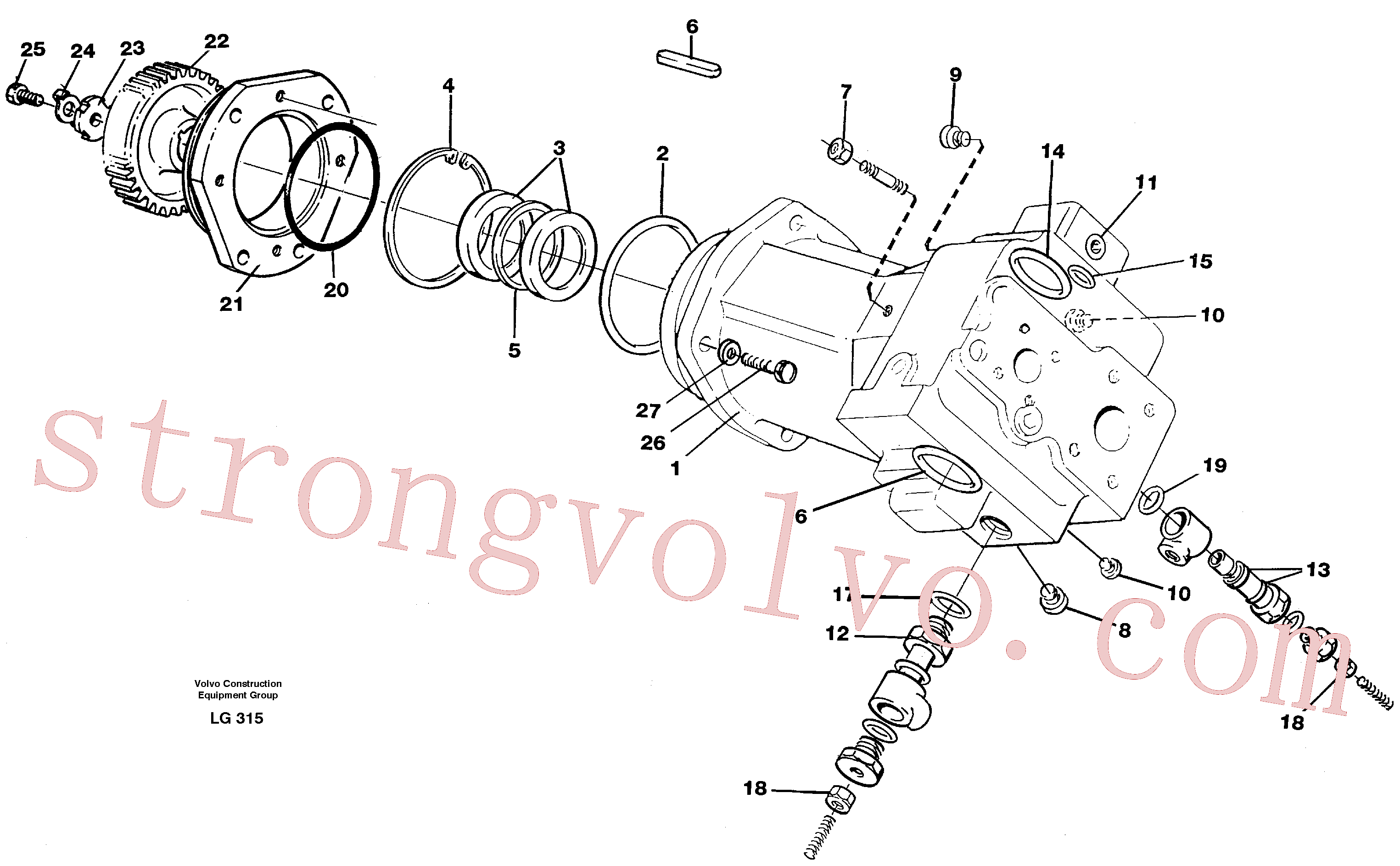 VOE14023174 Volvo Bomba hidráulica(LG315 Montagem)