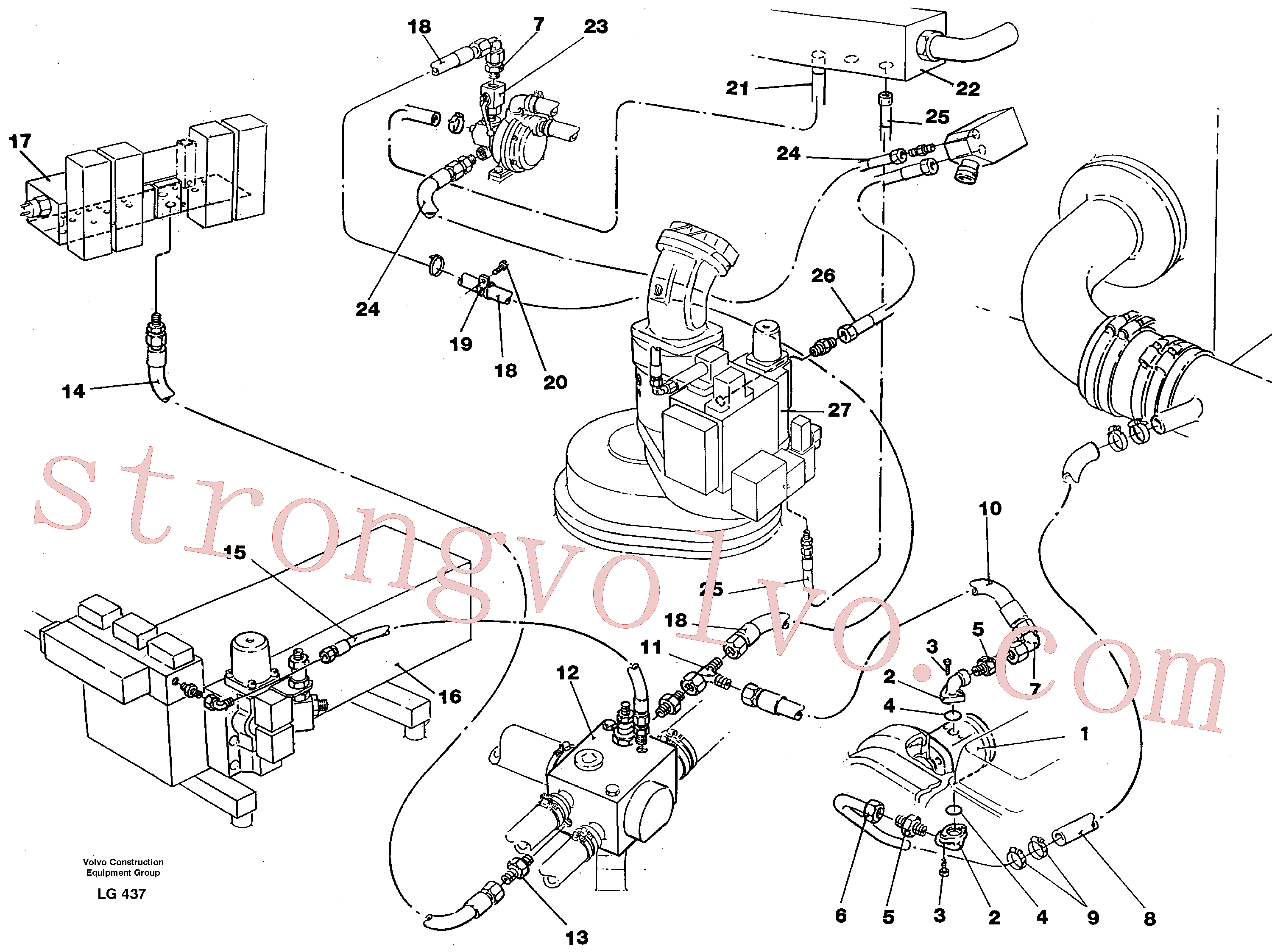 Volvo Montagem VOE14239434 Mangueira hidráulica Acessórios