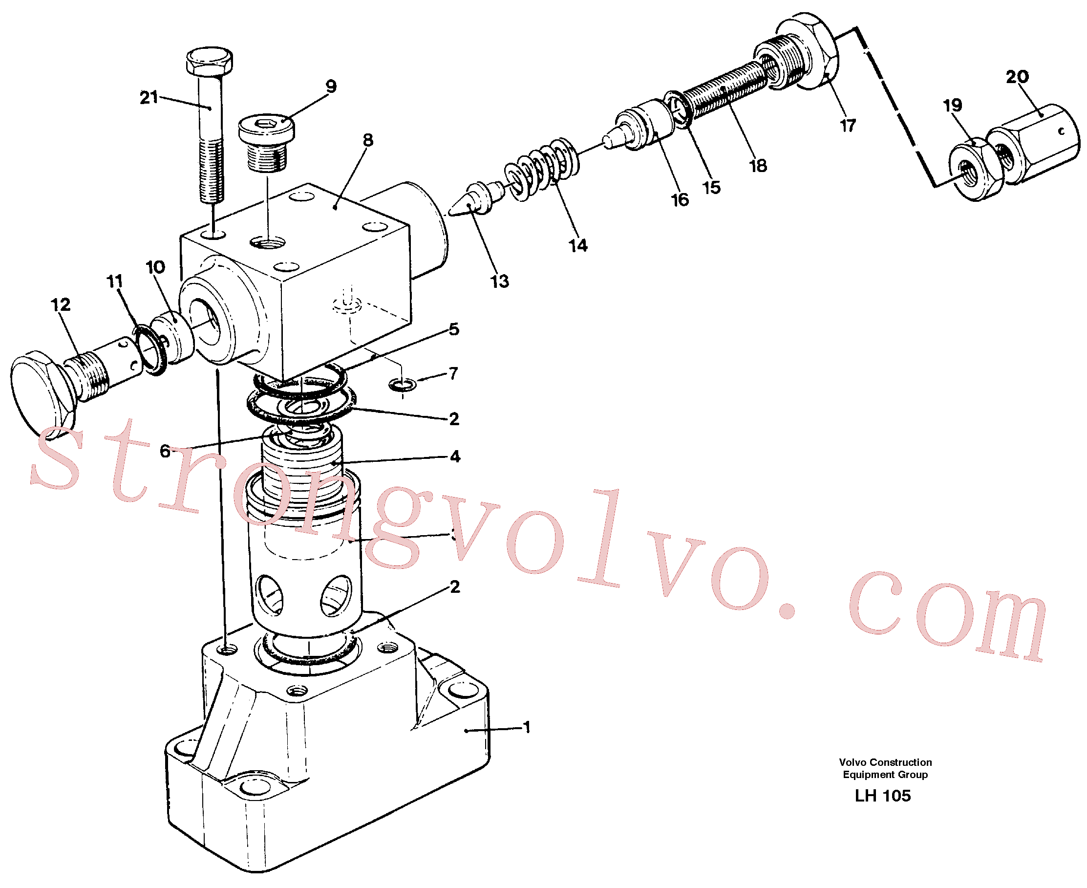 VOE14234501 Volvo Válvula de limitação da pressão(LH105 Montagem)