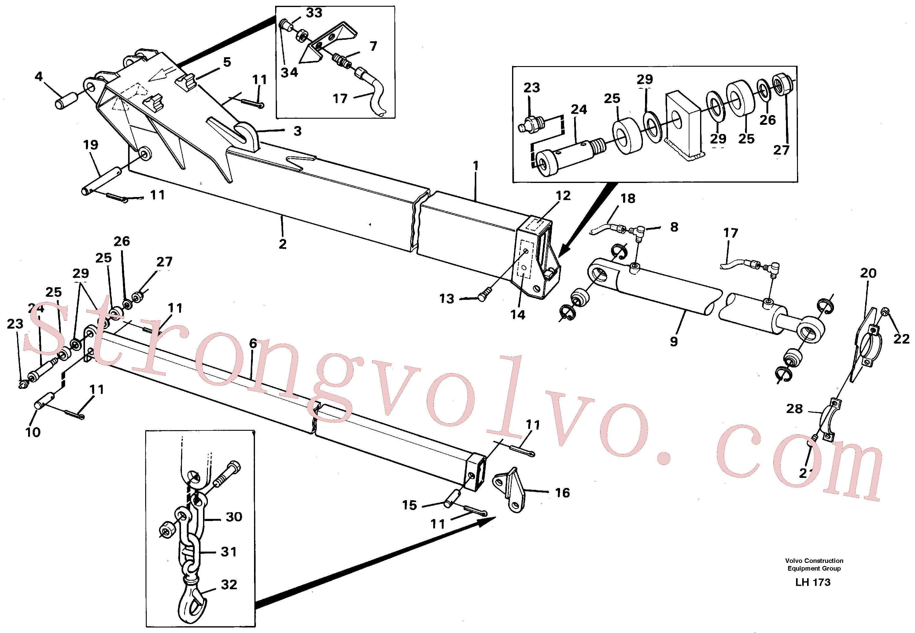 Volvo Acessórios para escavadeira VOE14026331 Gancho de travamento Acessórios