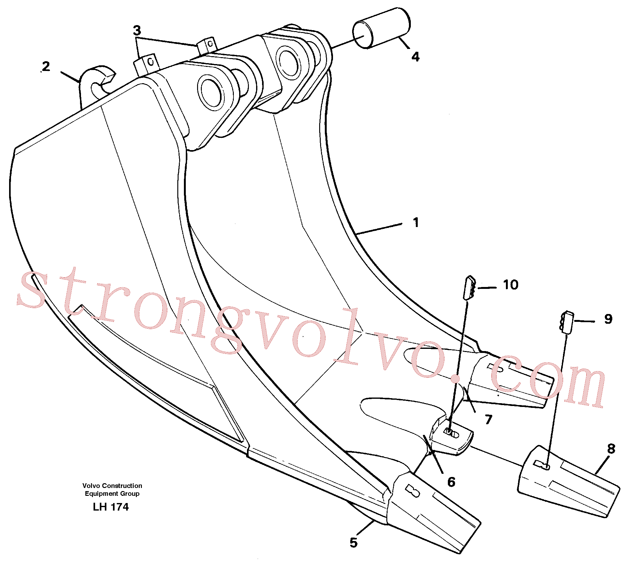 Atacado VOE14230660 Cabo balde Volvo escavadeira