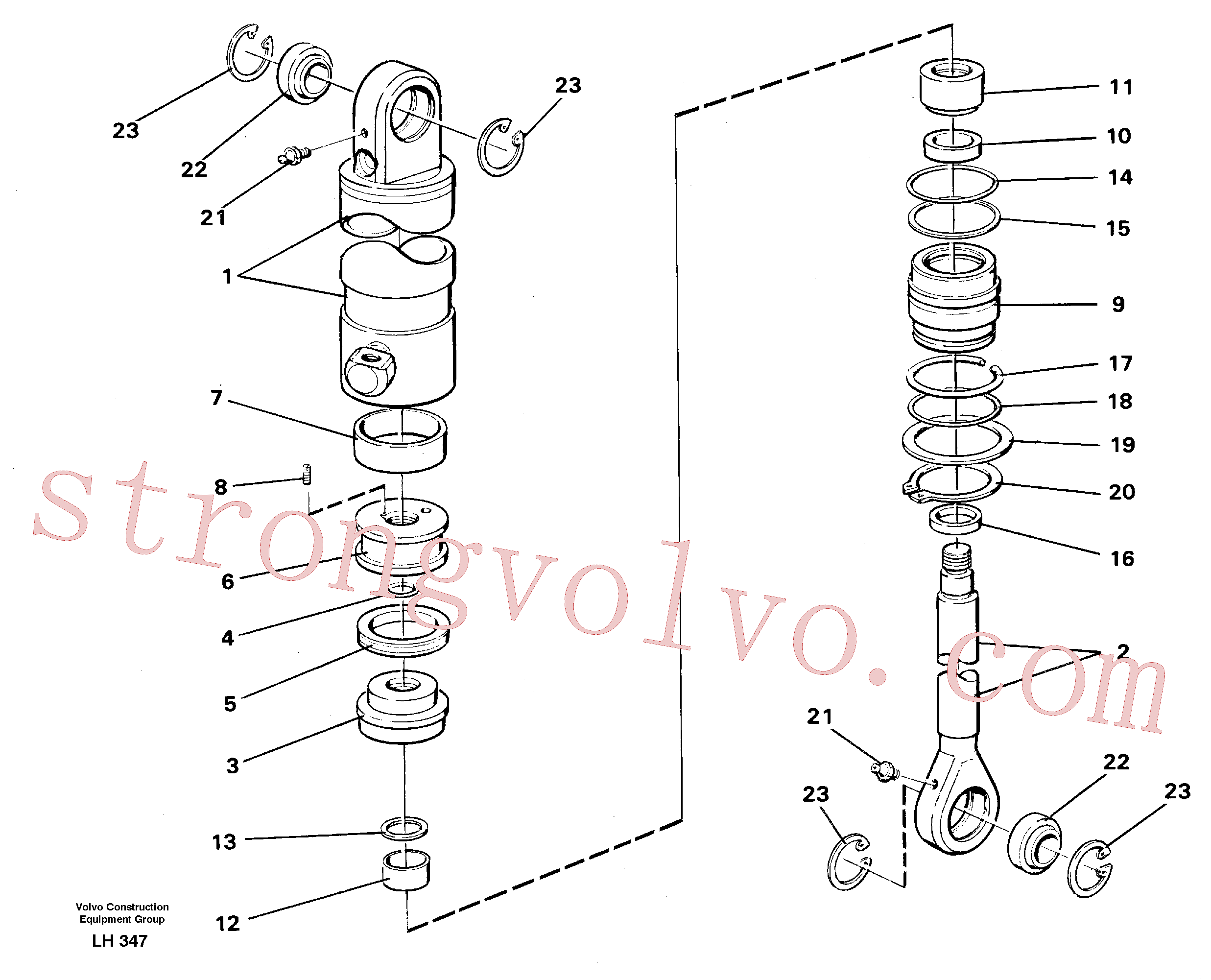 CH19B-218 Volvo Cilindro hidráulico(LH347 Montagem)