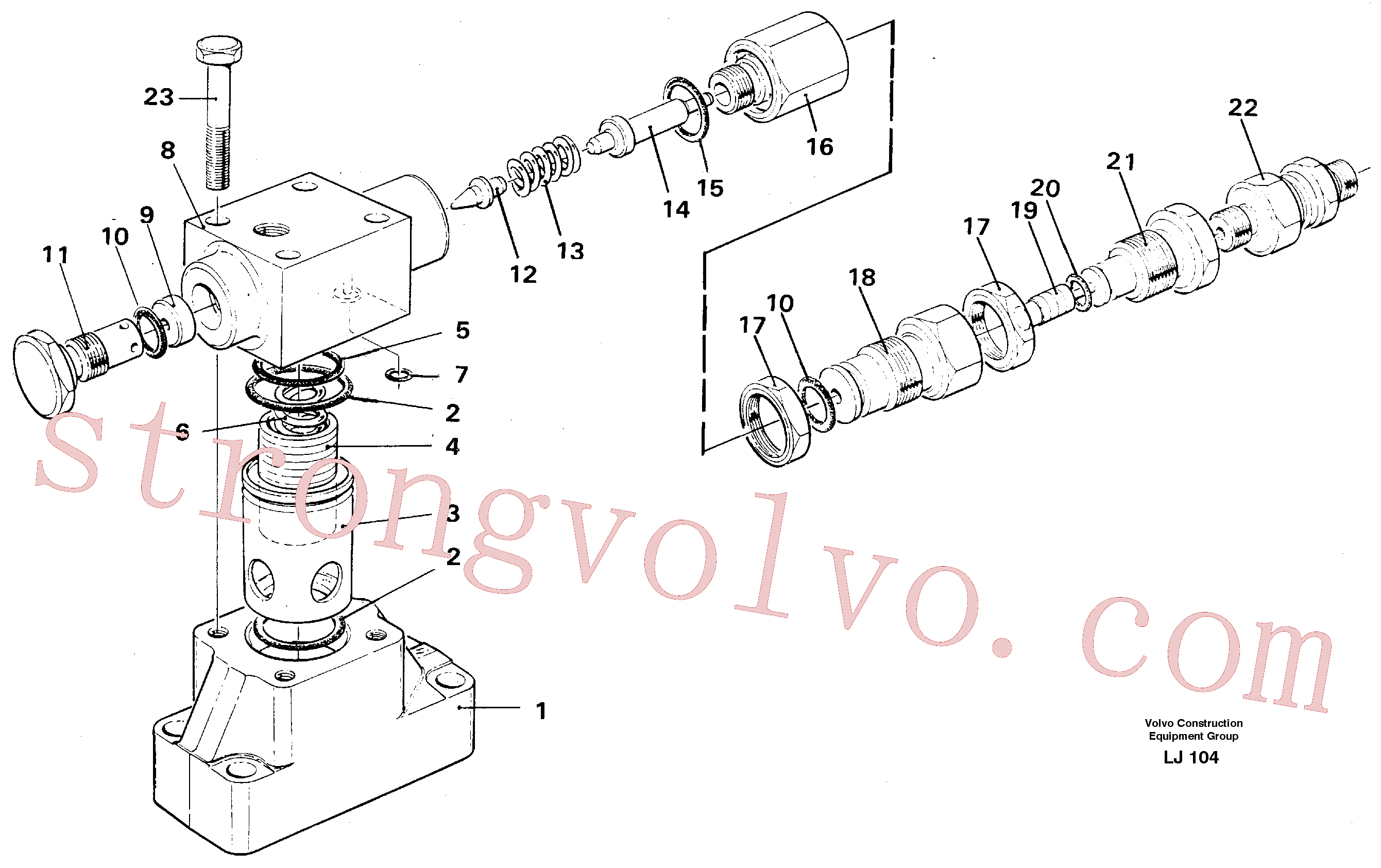 VOE14239781 Volvo Válvula de limitação da pressão(LJ104 Montagem)