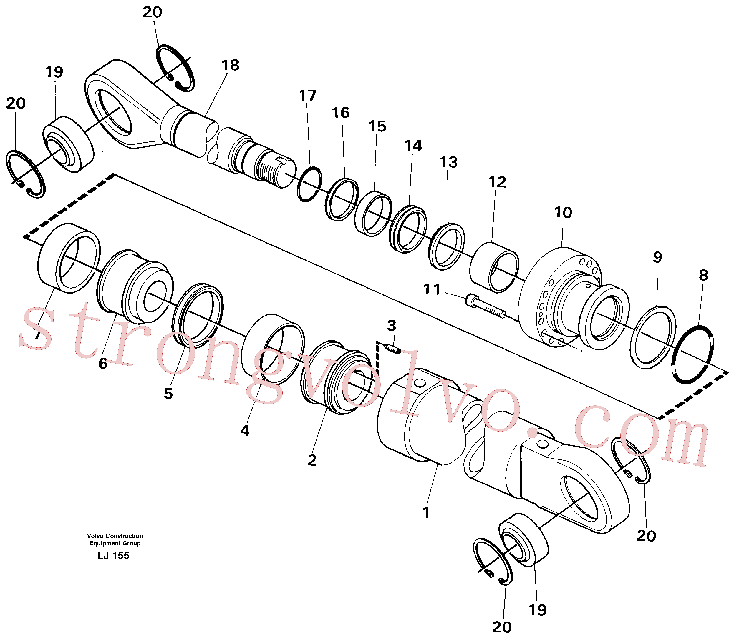 VOE914554 Volvo Cilindro da lança(LJ155 Montagem)