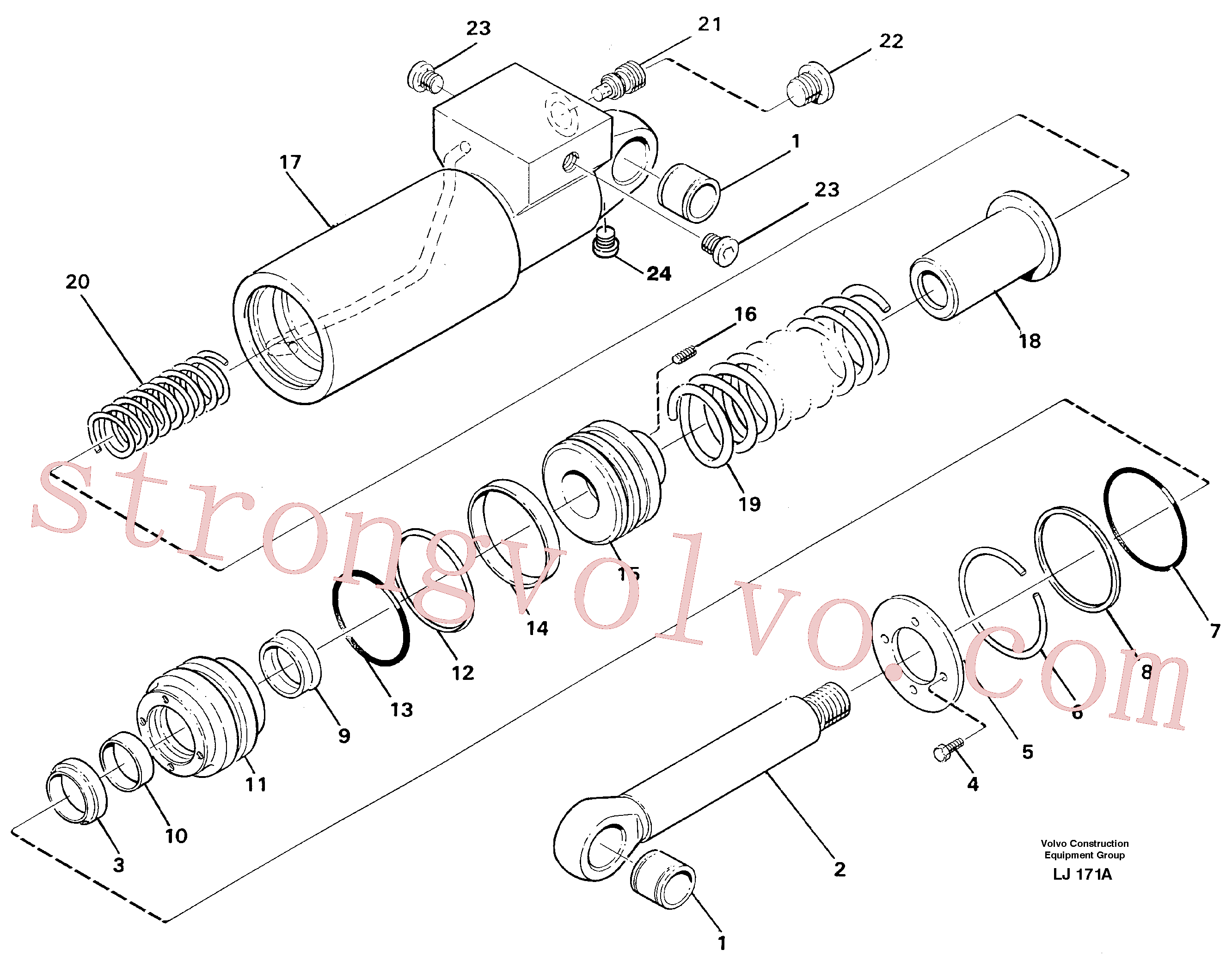 VOE14235700 Volvo Cilindro hidráulico(LJ171A Montagem)
