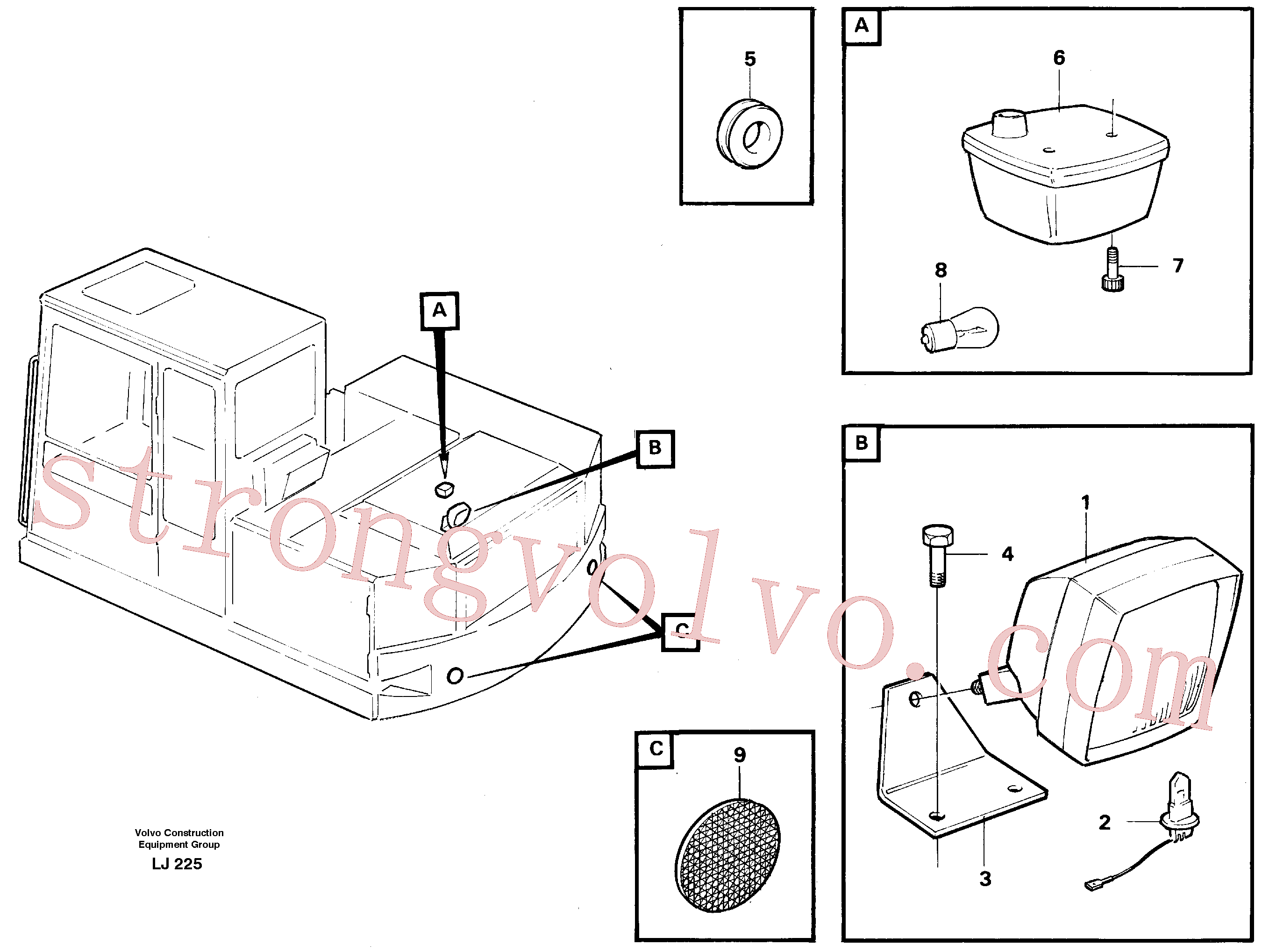 VOE14014291 Volvo Iluminação, traseira(LJ225 Montagem)