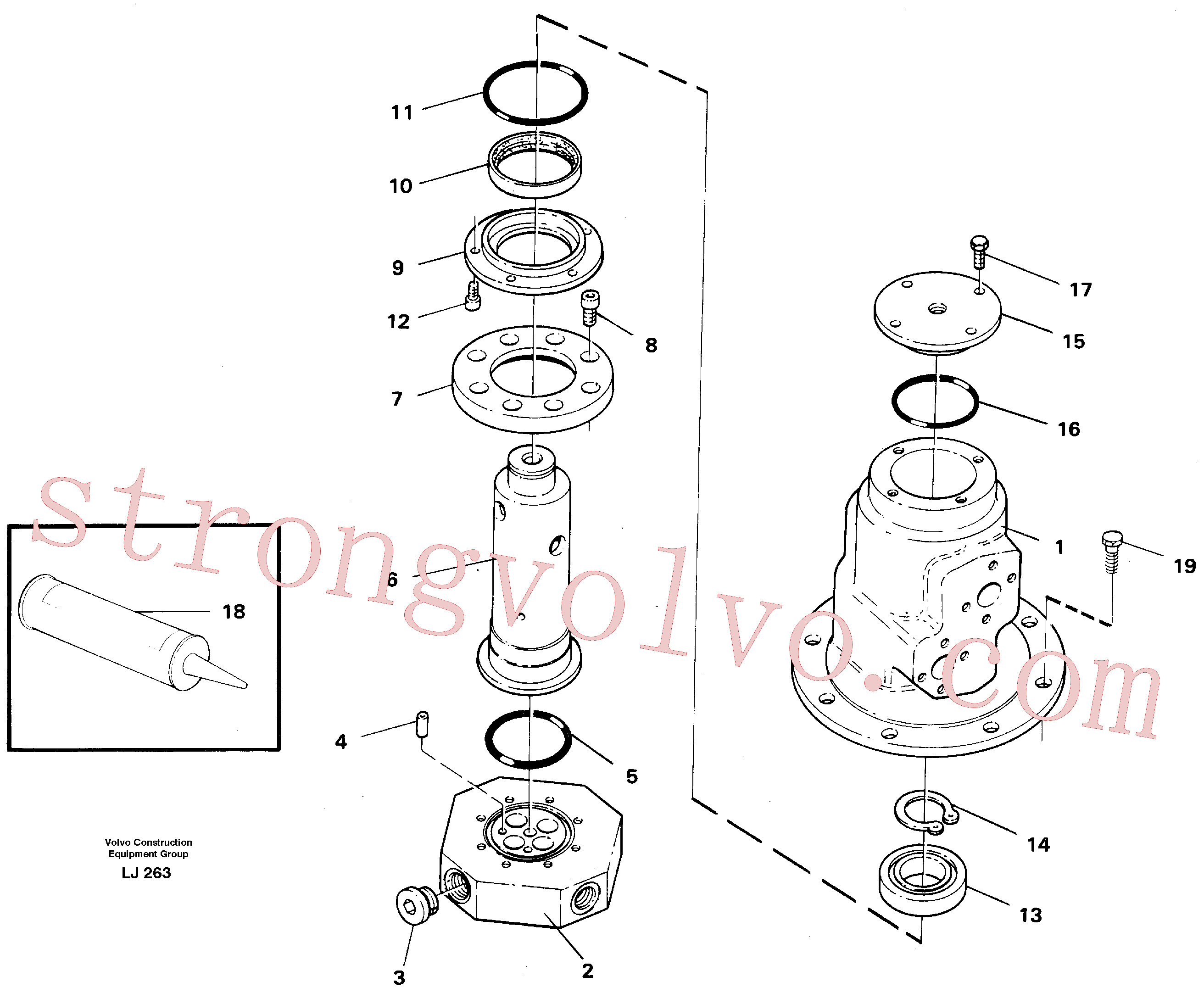 Atacado VOE14244979 Flange Volvo escavadeira