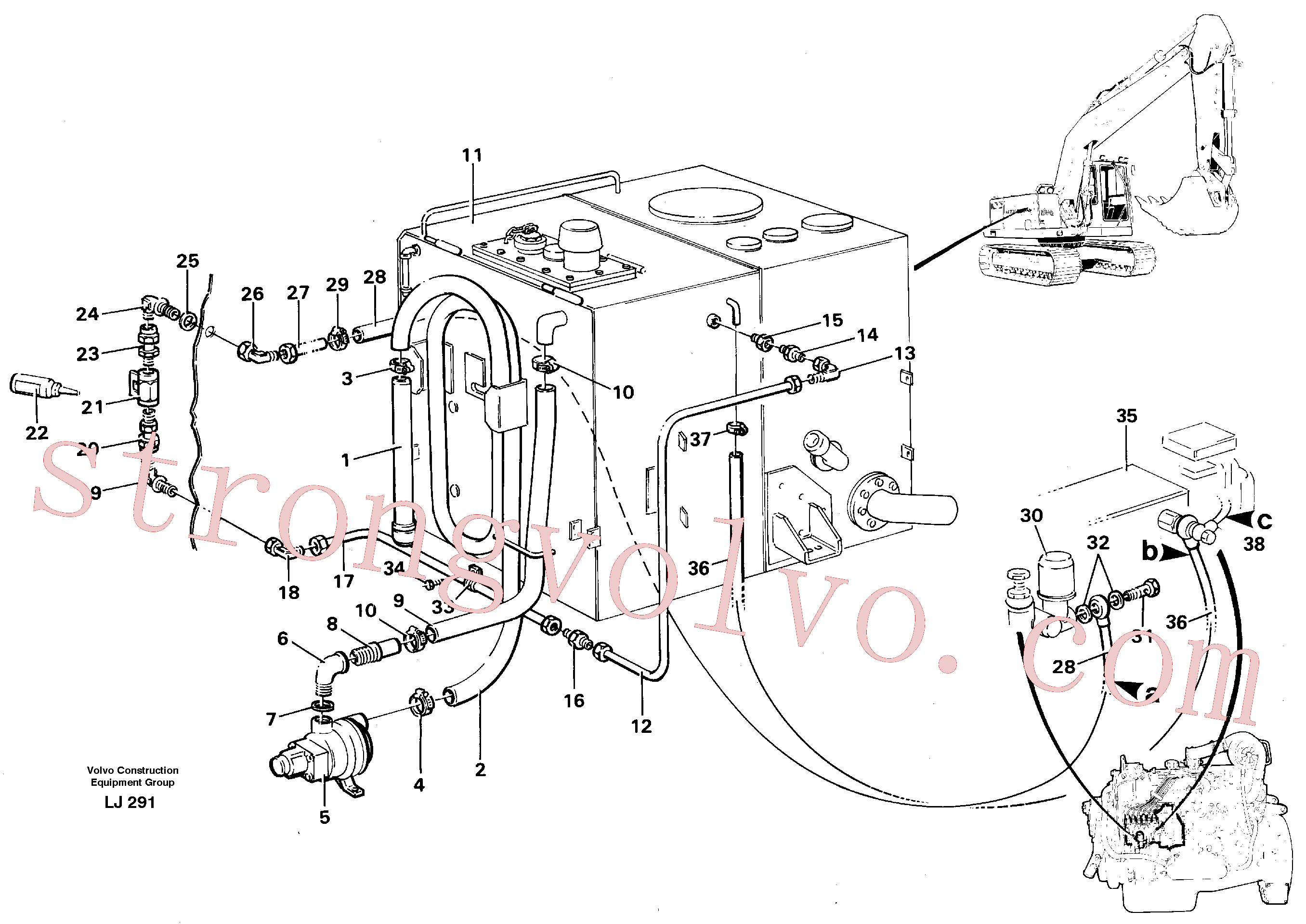 VOE14052741 Volvo Sistema de combustível(LJ291 Montagem)