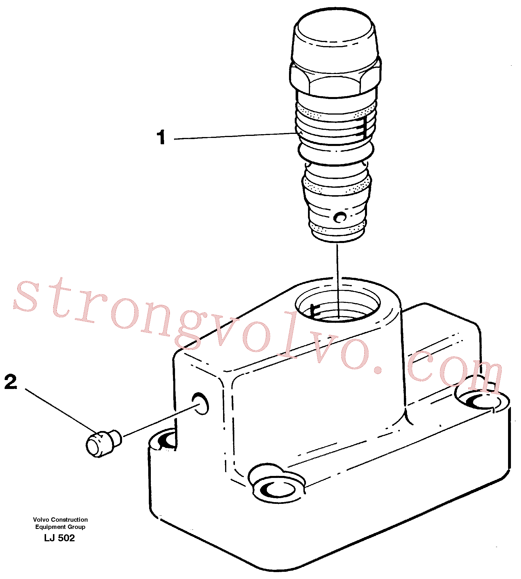 VOE14267212 Volvo Válvula de limitação da pressão(LJ502 Montagem)