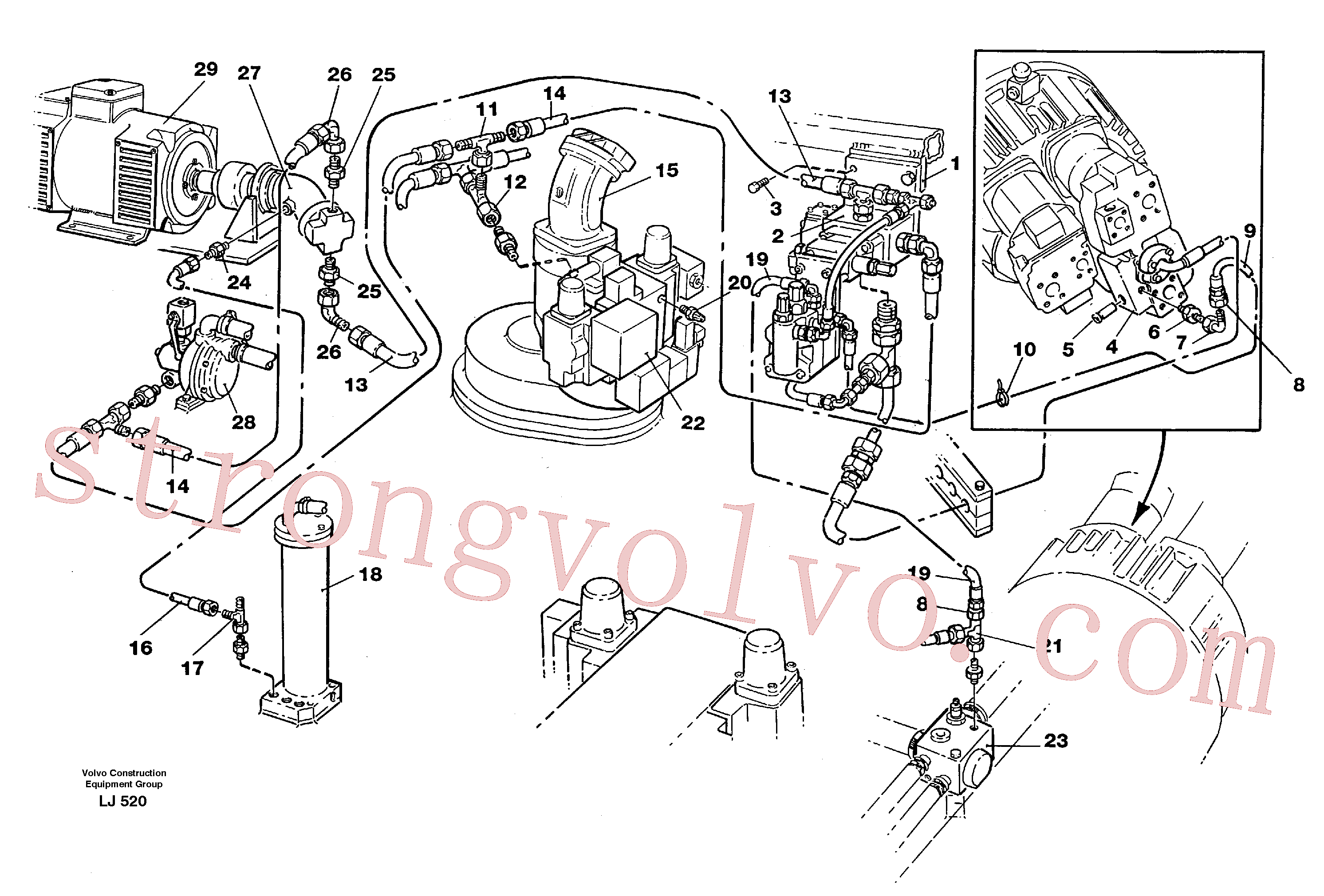 VOE14081414 Chapa fixação Volvo escavadeira