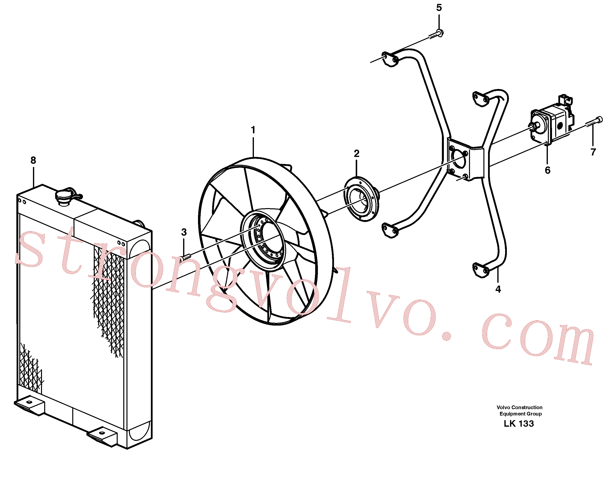 VOE14371618 Volvo Ventilador e componentes de instalação(LK133 Montagem)