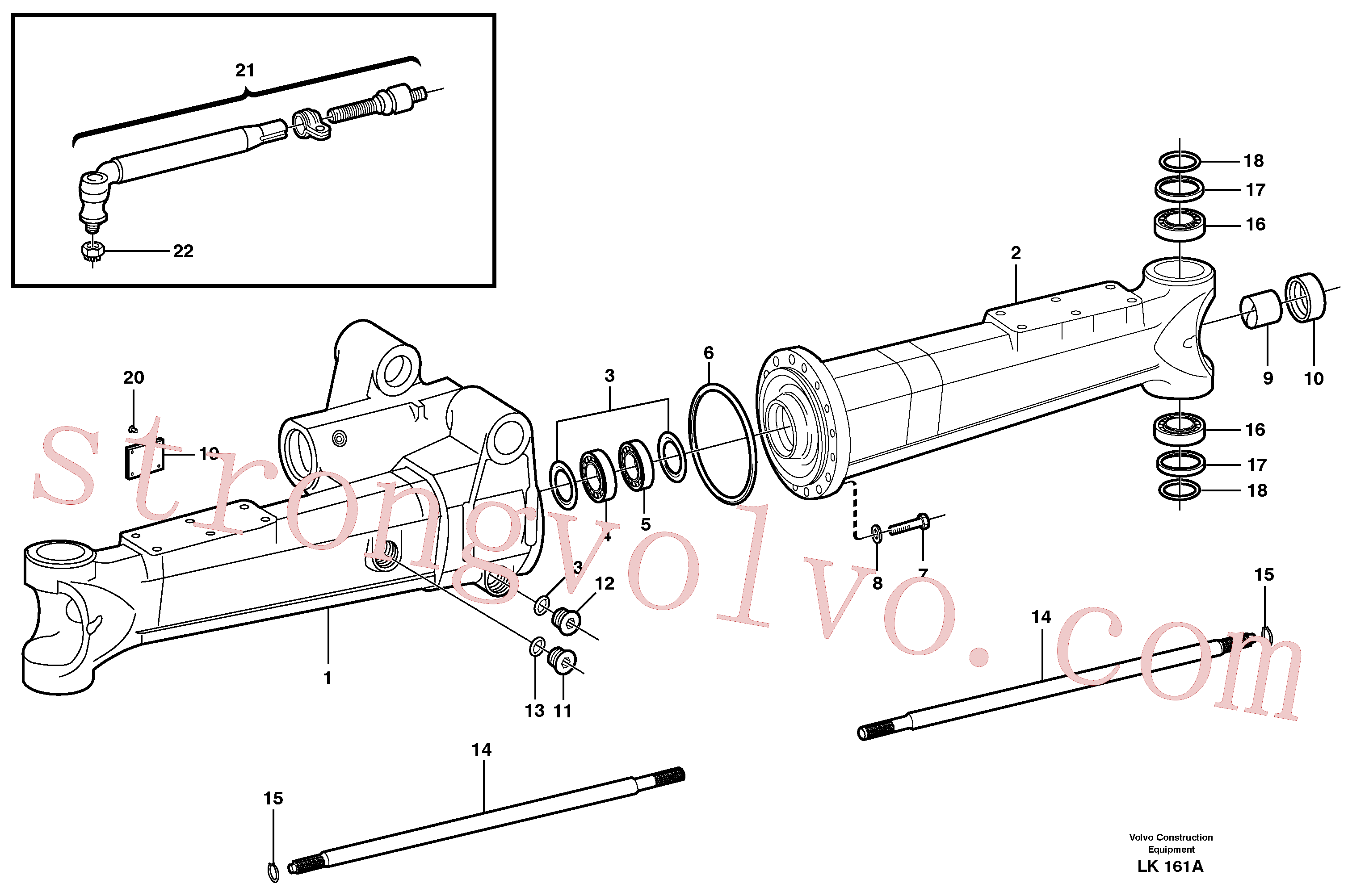 VOE6634799 Volvo Eixo dianteiro, cobertura do veio(LK161A Montagem)