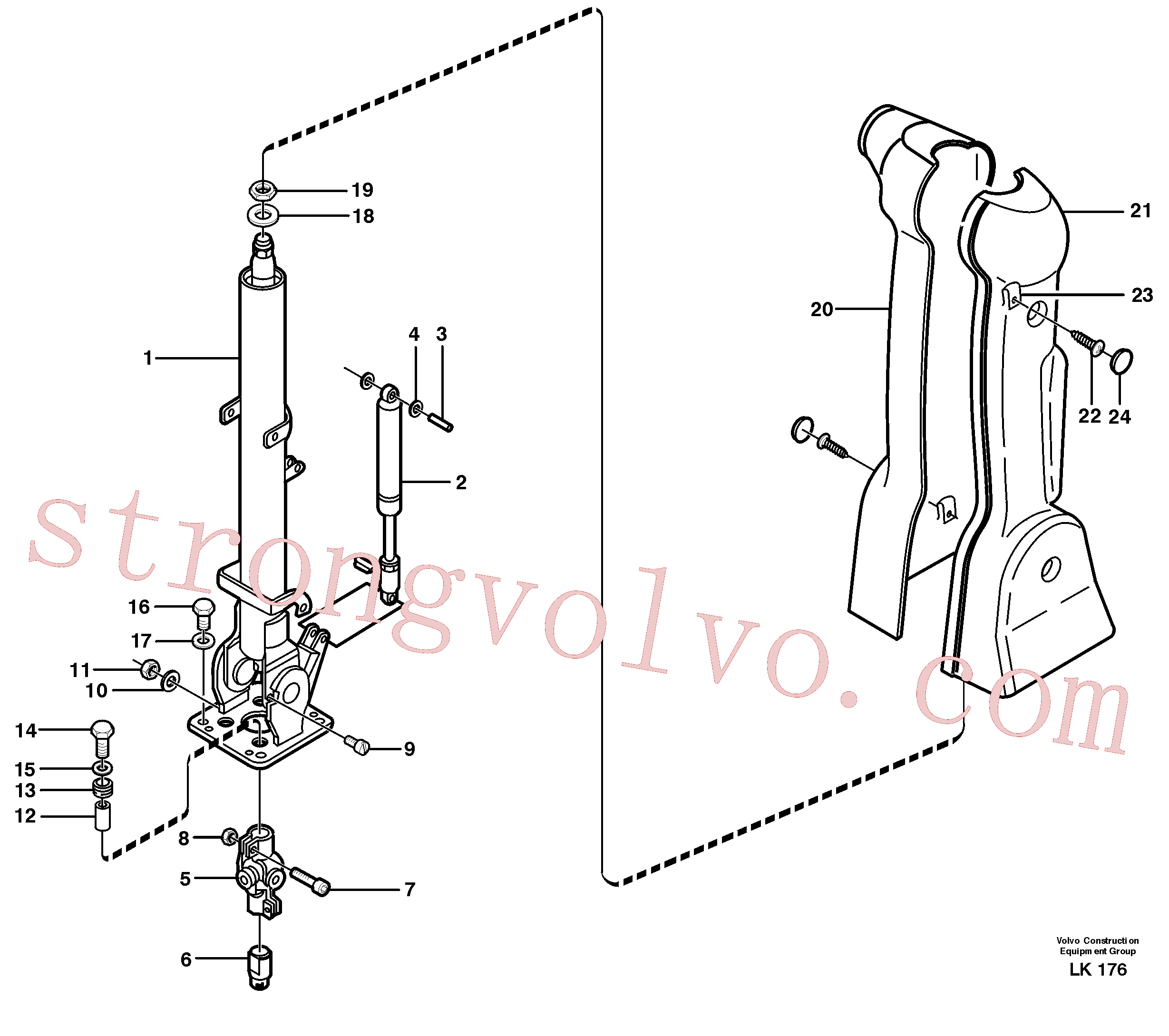 VOE959224 Volvo Coluna da direcção(LK176 Montagem)