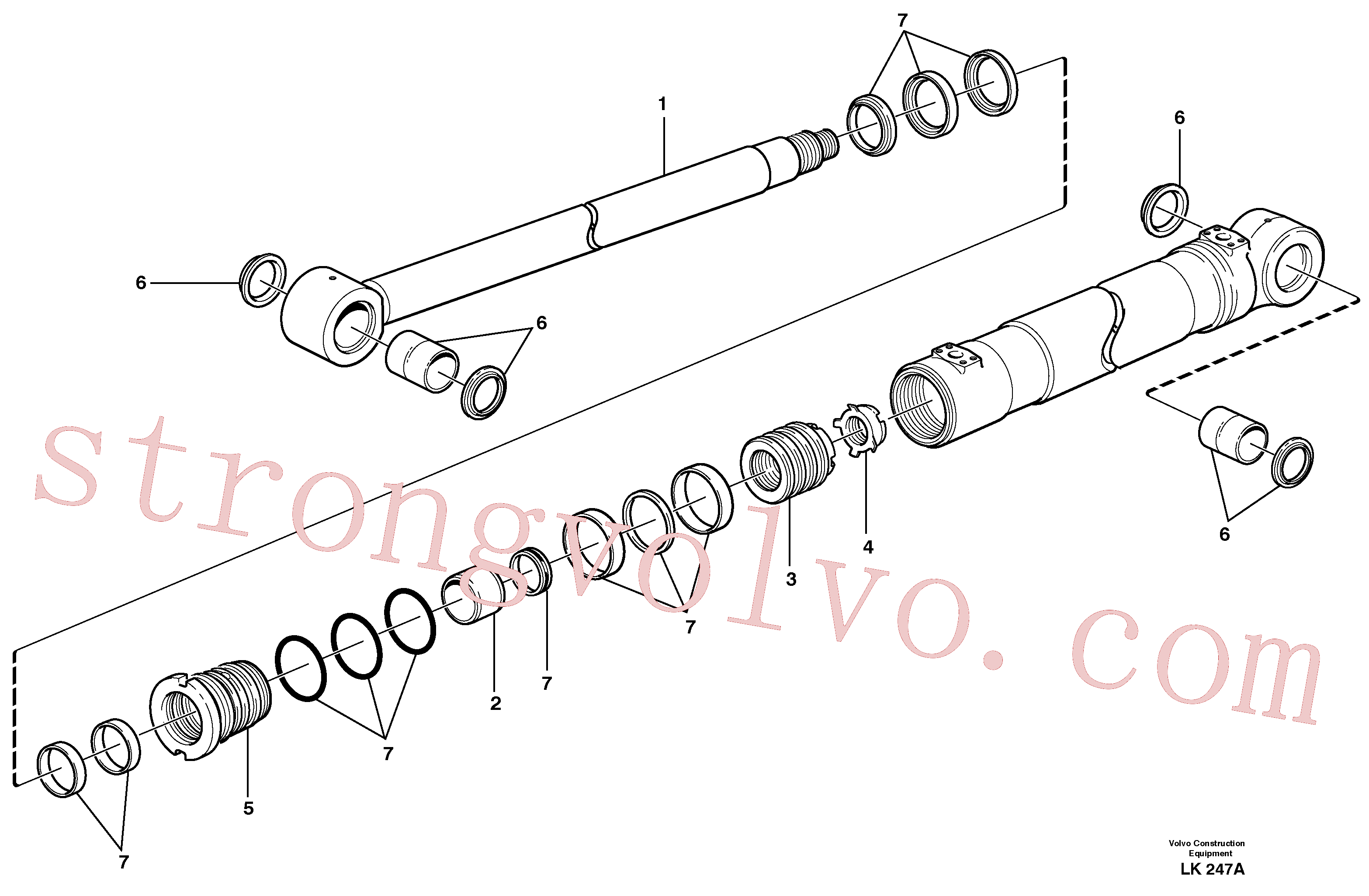 VOE11706806 Volvo Cilindro da lança(LK247A Montagem)