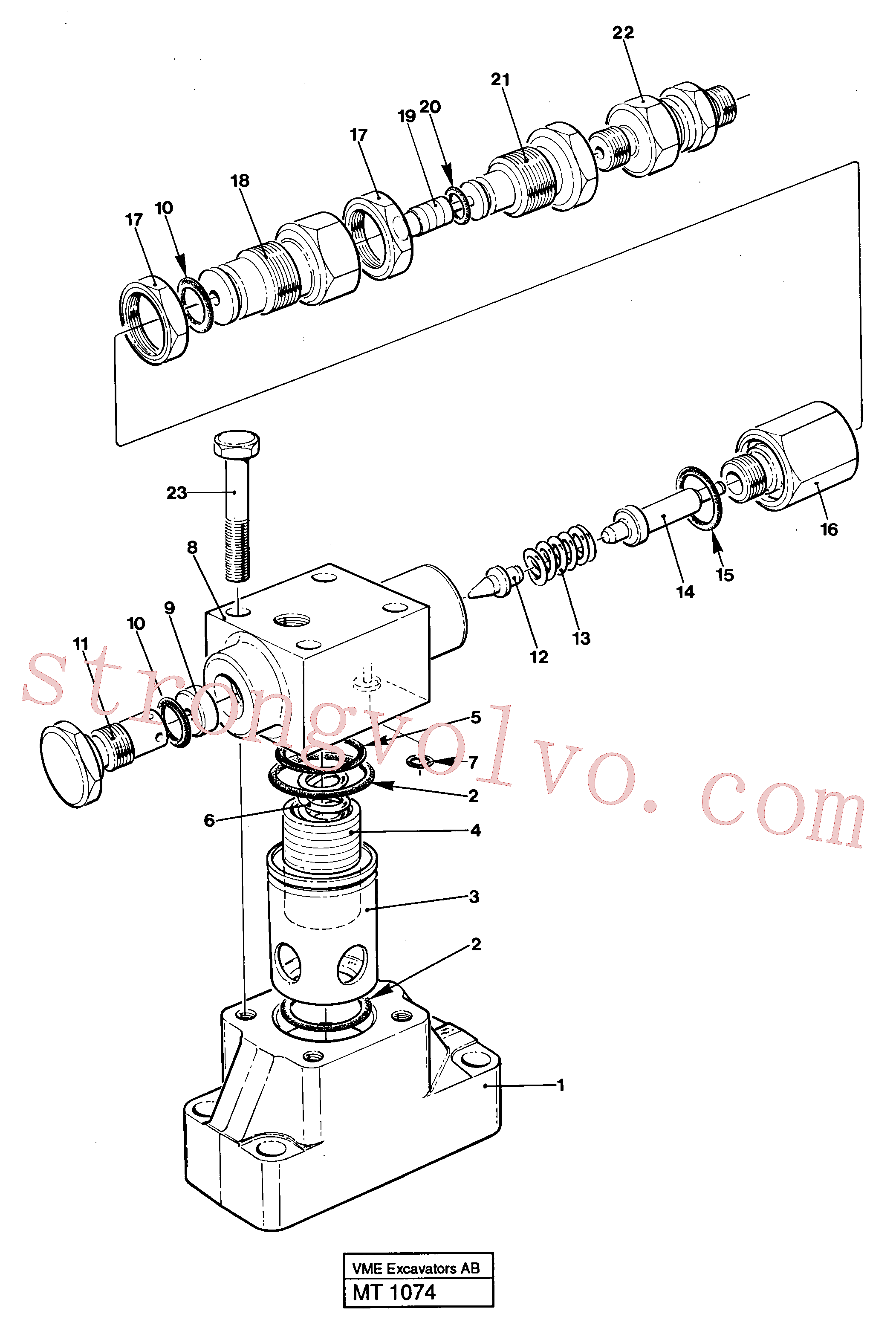VOE14241445 Volvo Válvula de limitação da pressão(MT1074 Montagem)