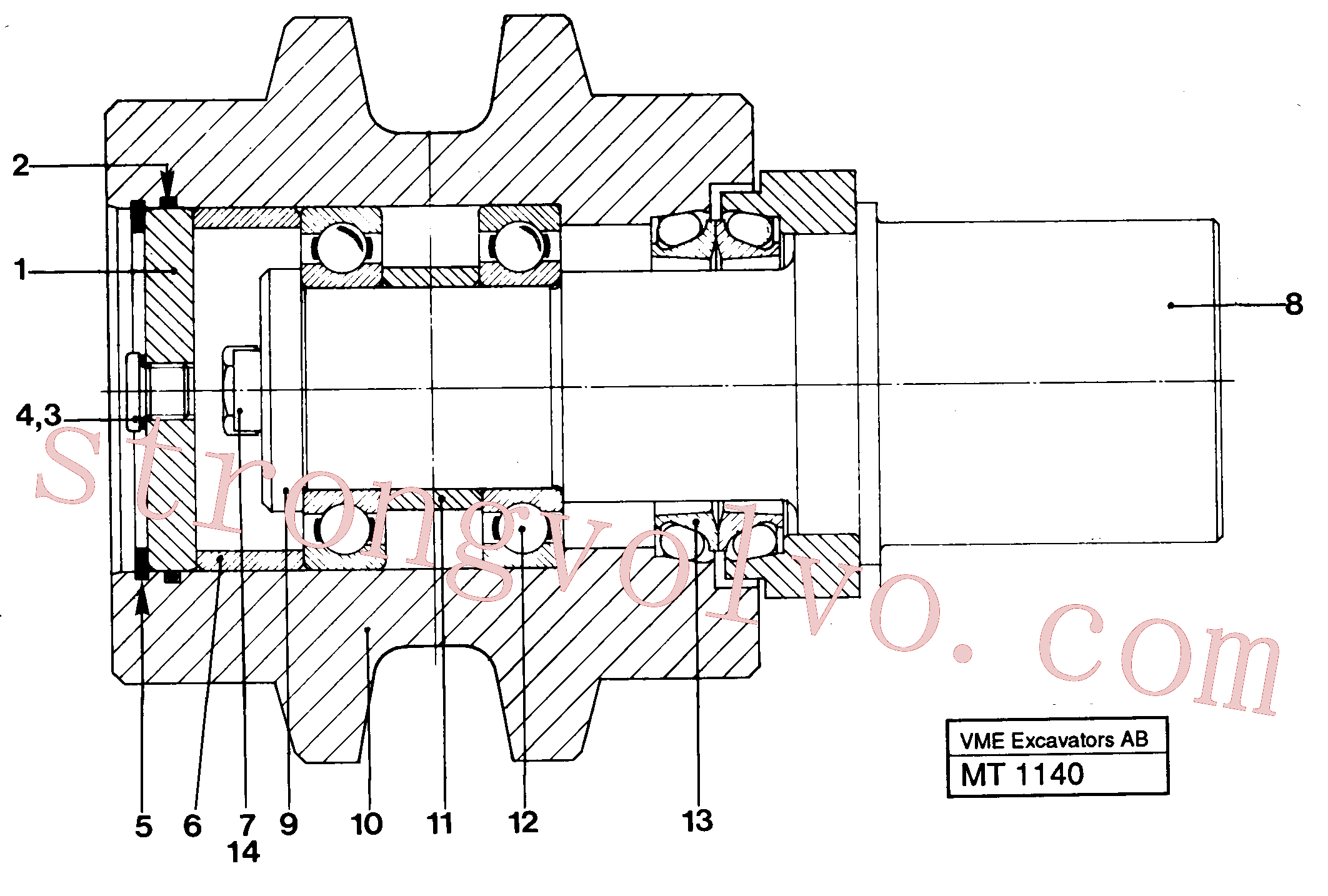 VOE7011017 Volvo Roleto superior(MT1140 Montagem)