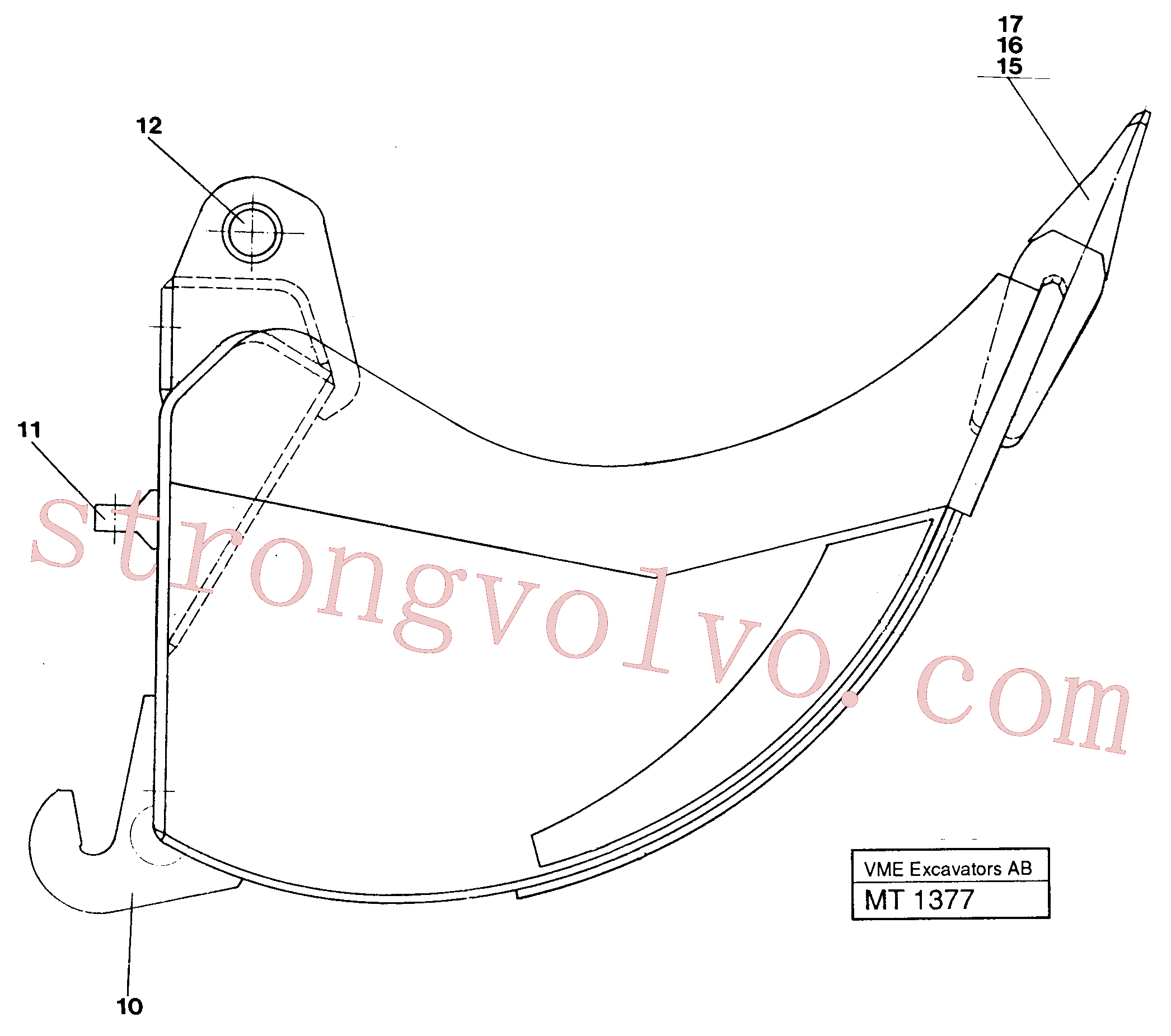 Atacado VOE14091825 Bucket Breast Volvo escavadeira
