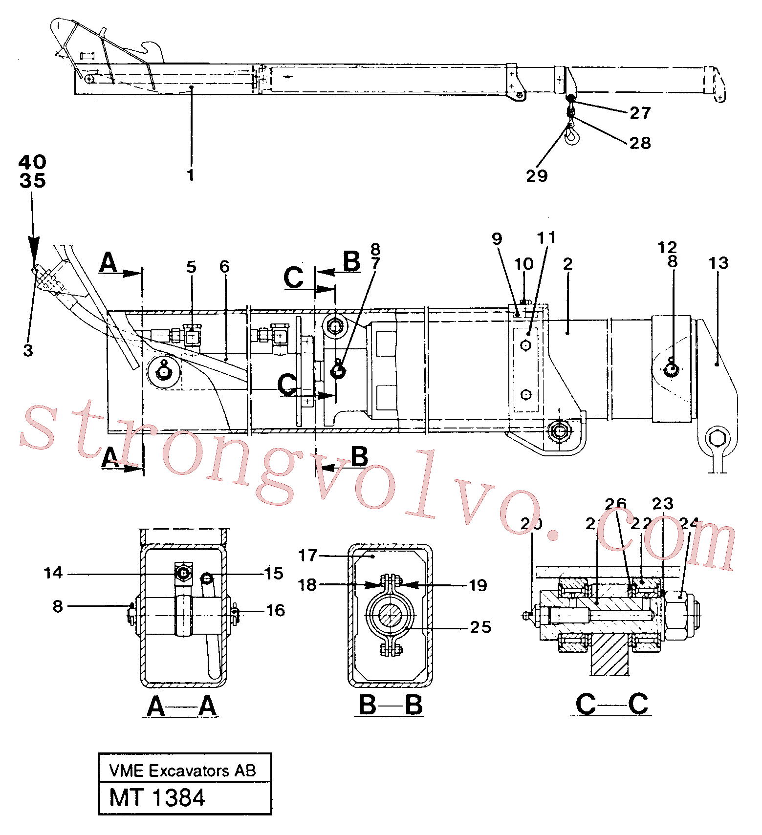 China Made VOE14025841 Jogo de vedação Volvo Acessórios para escavadeira