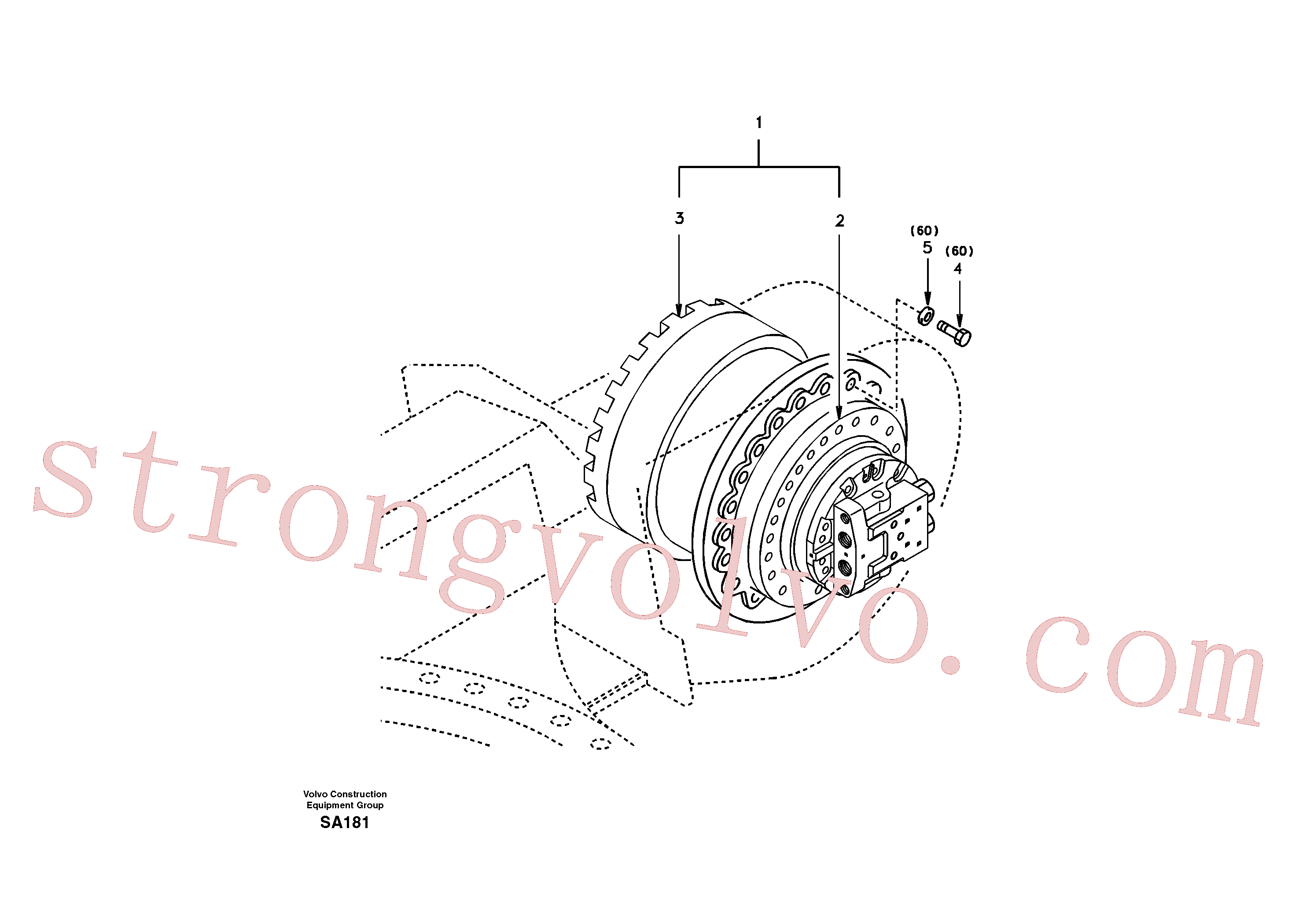 SA1143-01270 Volvo Motor de curso com peças de montagem(SA181 Montagem)