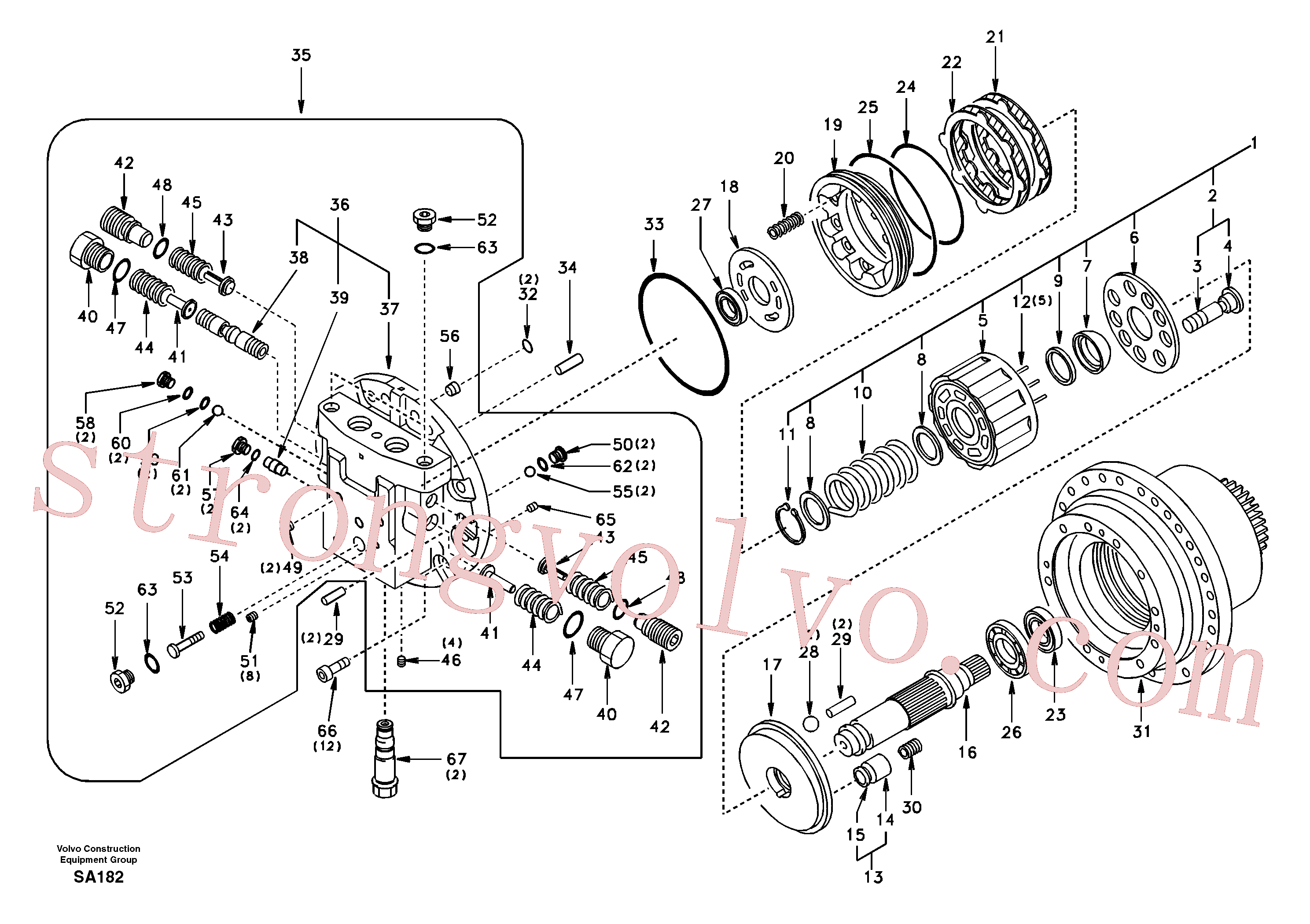 SA1143-01270 Volvo Motor de deslocação(SA182 Montagem)