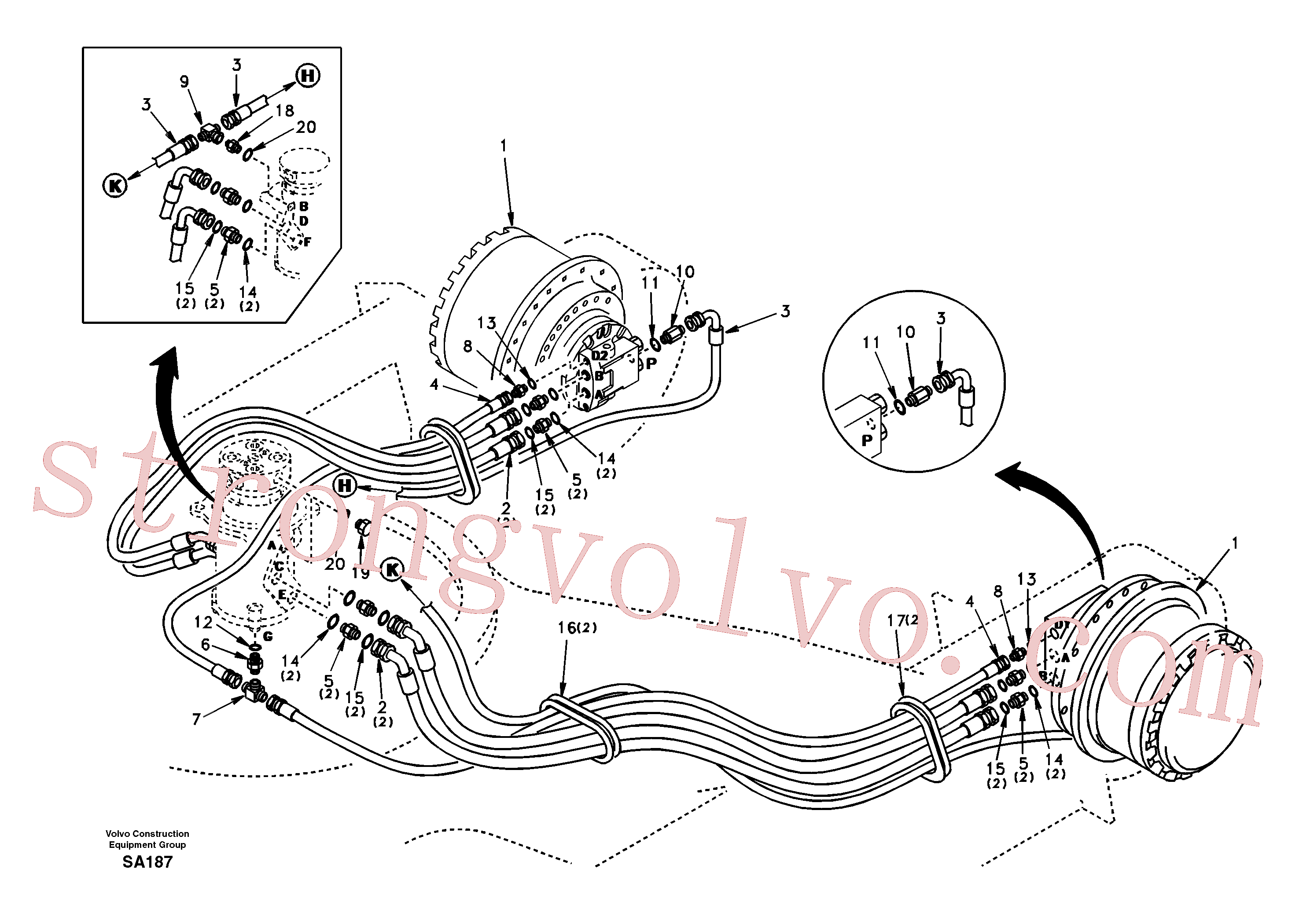 SA9453-02255 Volvo Linha da rótula, rótula ao motor de curso(SA187 Montagem)