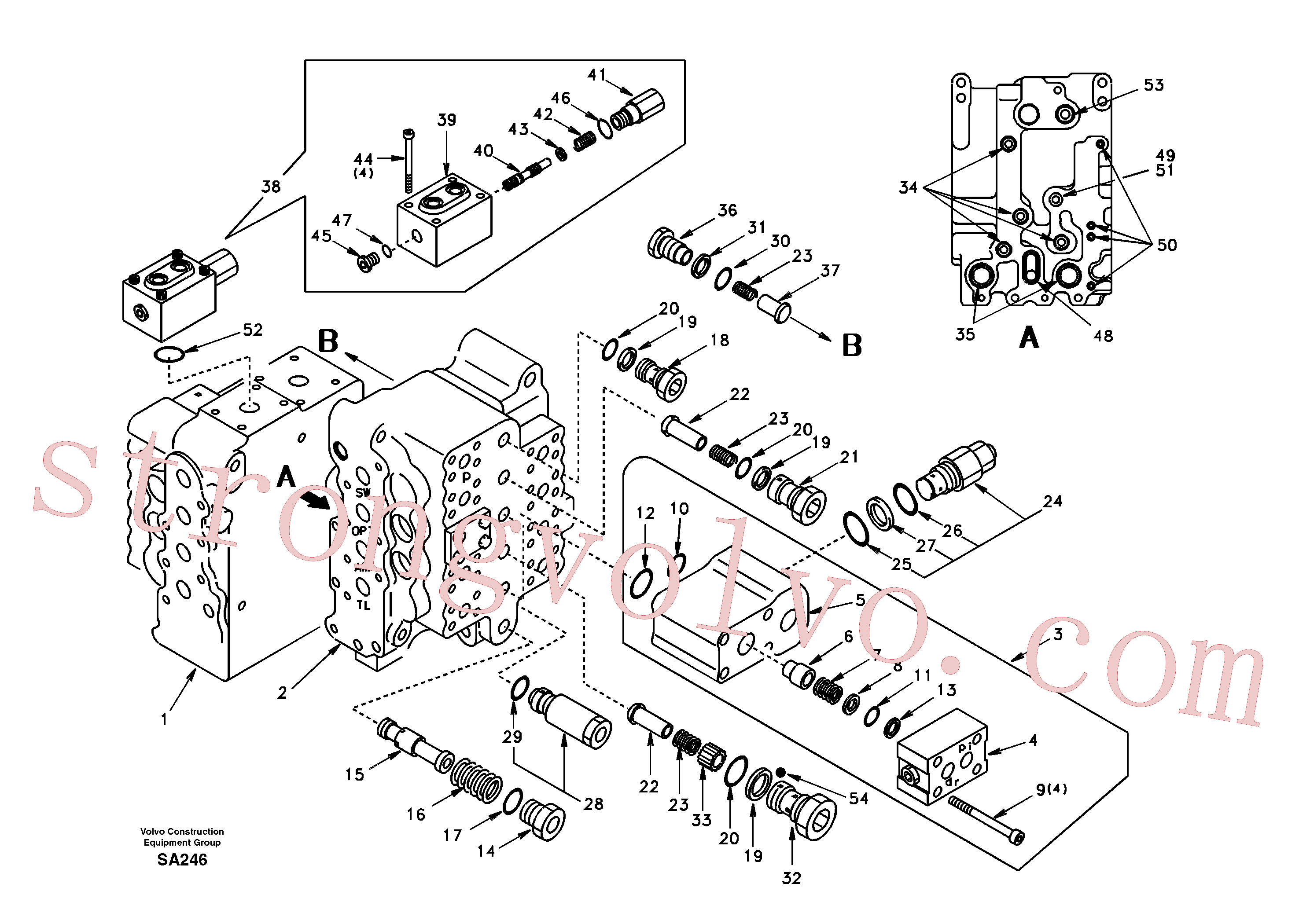 Volvo Acessórios para escavadeira SA8230-10760 Valve Acessórios