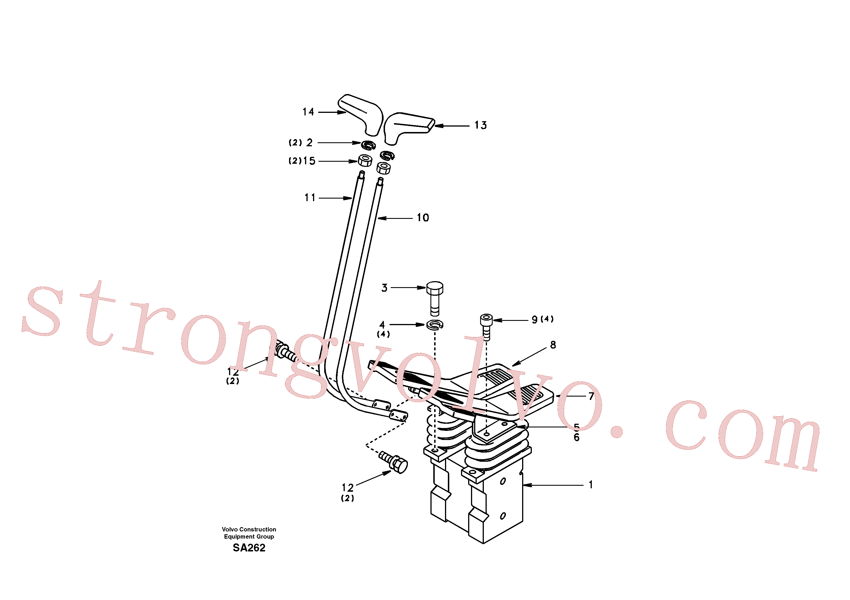 SA1148-01301 Volvo Pedal da válvula de comando à distância com acessórios(SA262 Montagem)