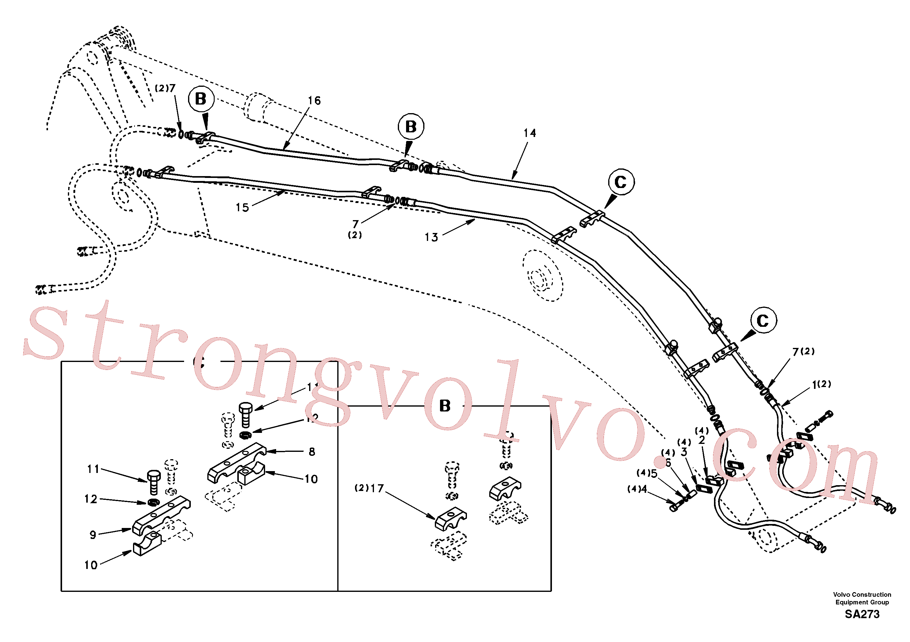 Volvo Montagem SA1174-50120 Braçadeira Acessórios