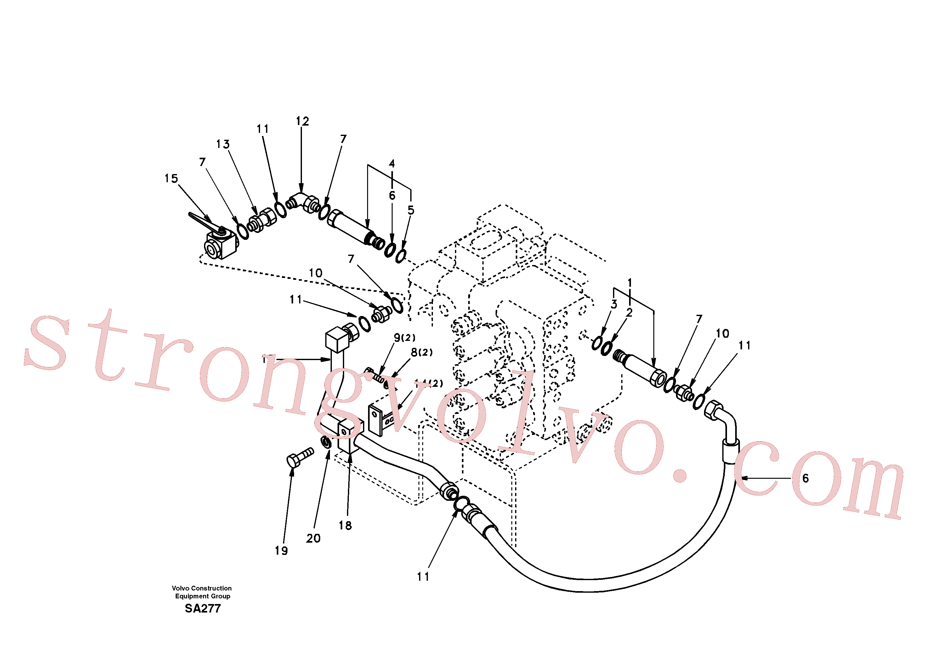 SA7270-11220 Volvo Hidráulica de serviço, martelo e cortador para fluxo da bomba auxiliar(SA277 Montagem)