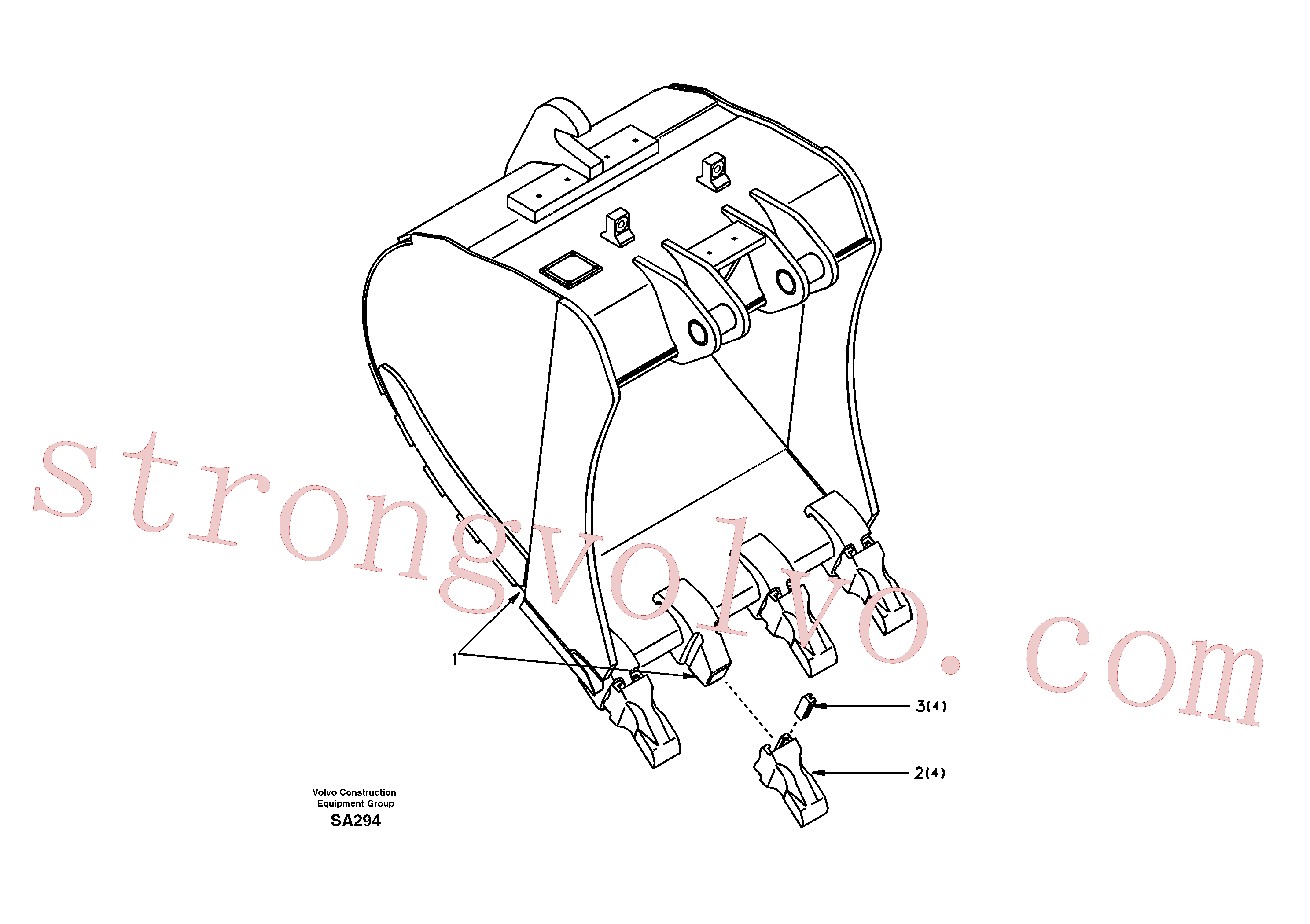 SA1171-70031 Volvo Baldes para Quickfit (engate rápido)(SA294 Montagem)