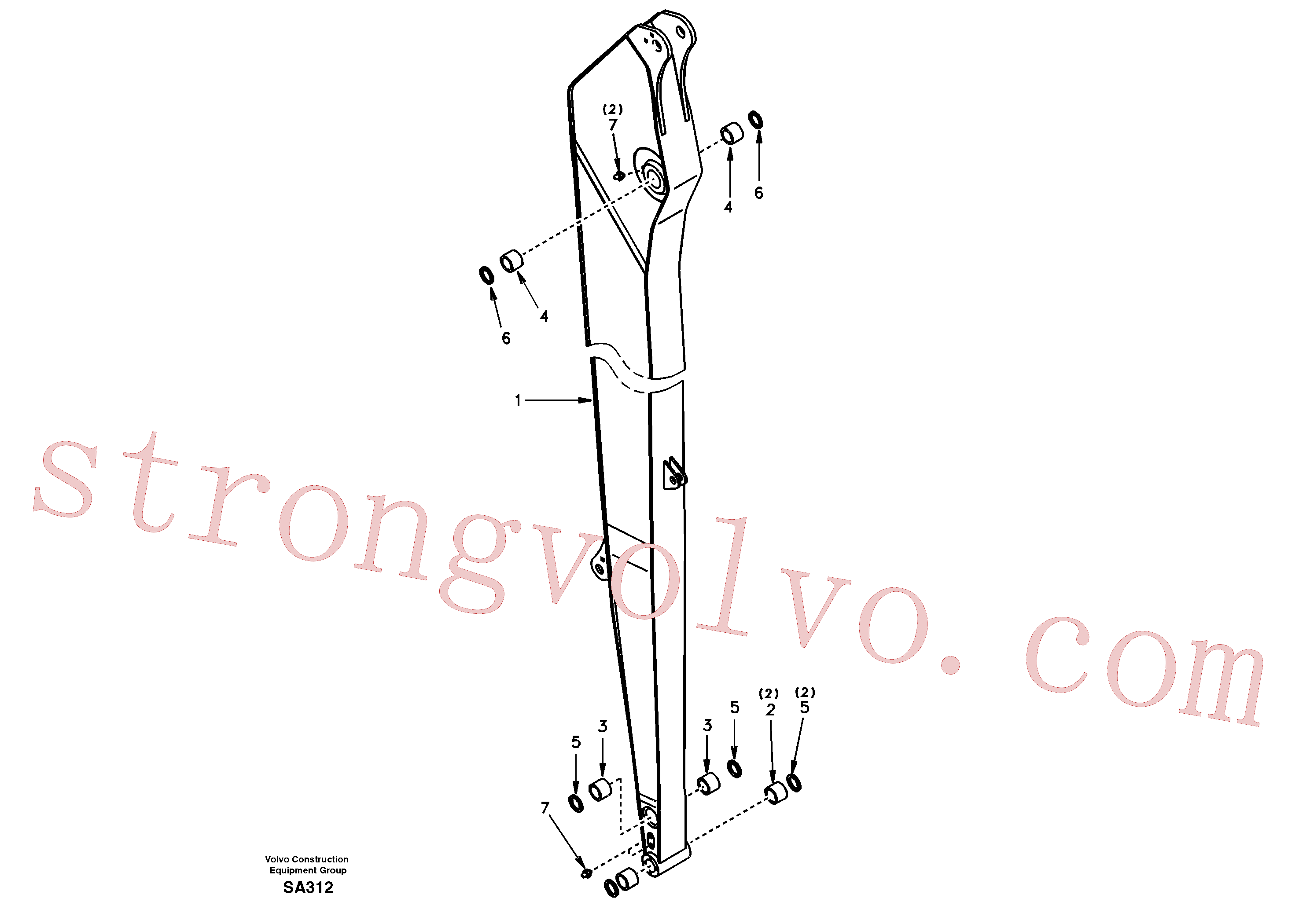 Volvo SA1172-00101 Bucha Volvo Acessórios para escavadeira