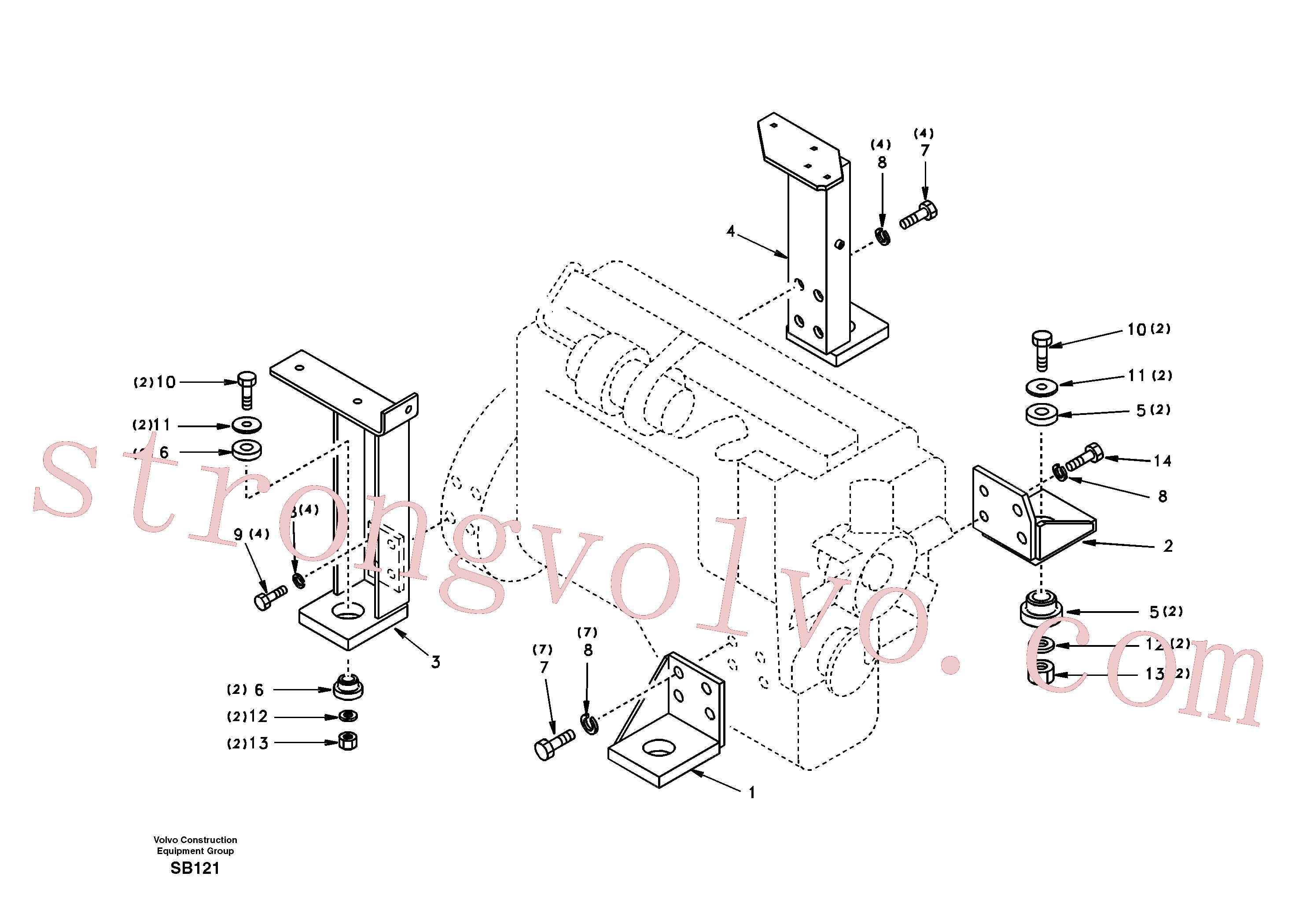 Volvo Montagem SA9111-12200 Porca sextavada Acessórios