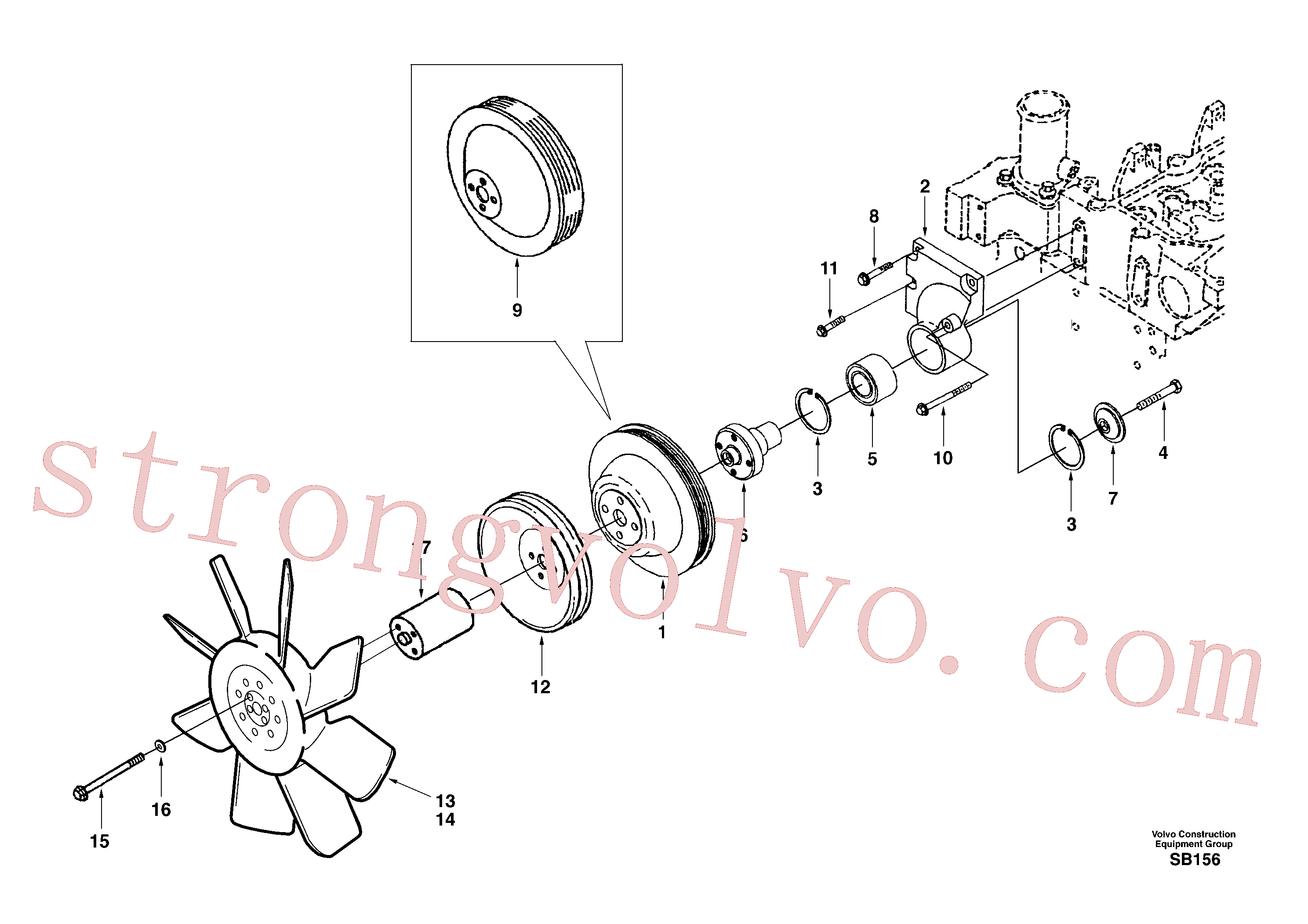 SA9011-21019 Volvo Accionamento de ventilador(SB156 Montagem)
