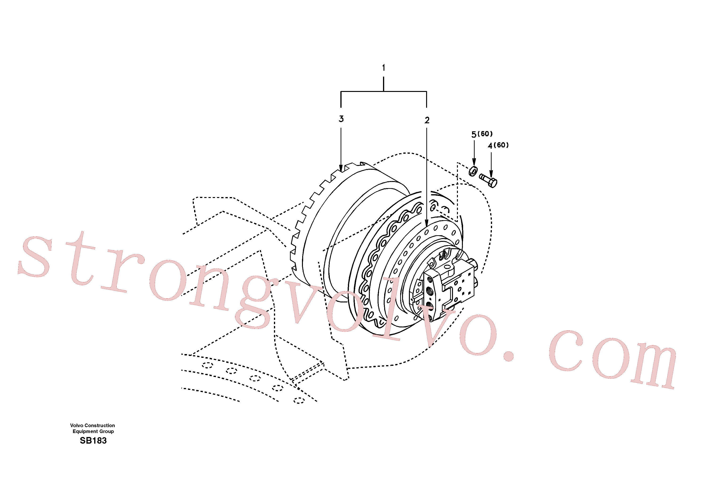SA7117-34001 Volvo Motor de curso com peças de montagem(SB183 Montagem)