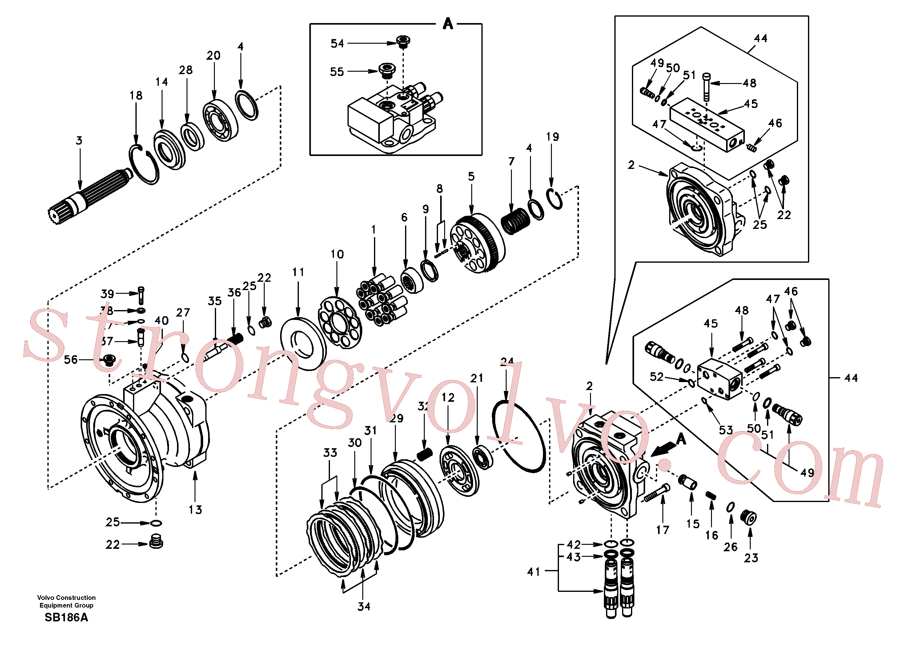 SA8230-13460 Volvo Motor de rotação(SB186A Montagem)
