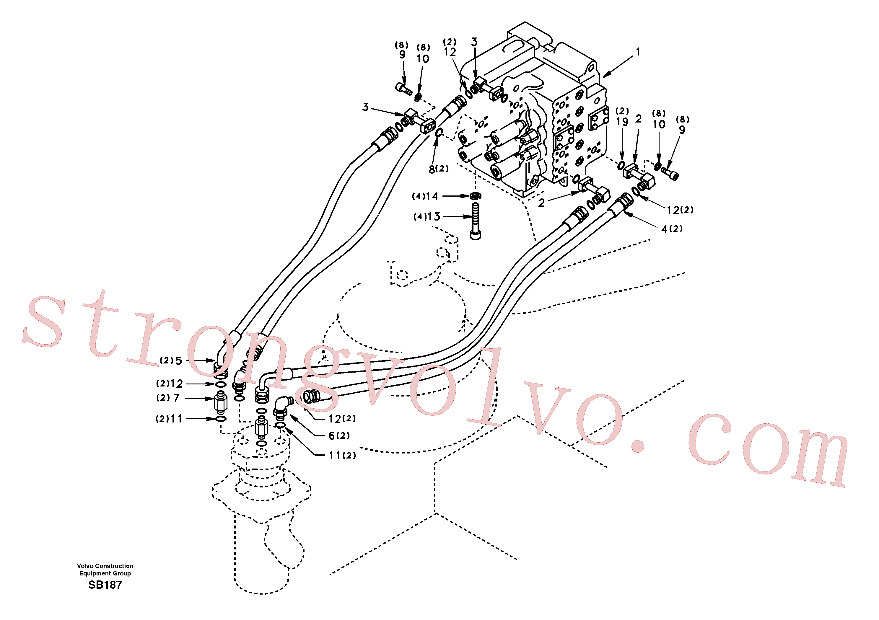 SA9419-11080 Volvo Linha da rótula, válvula de comando à rótula(SB187 Montagem)