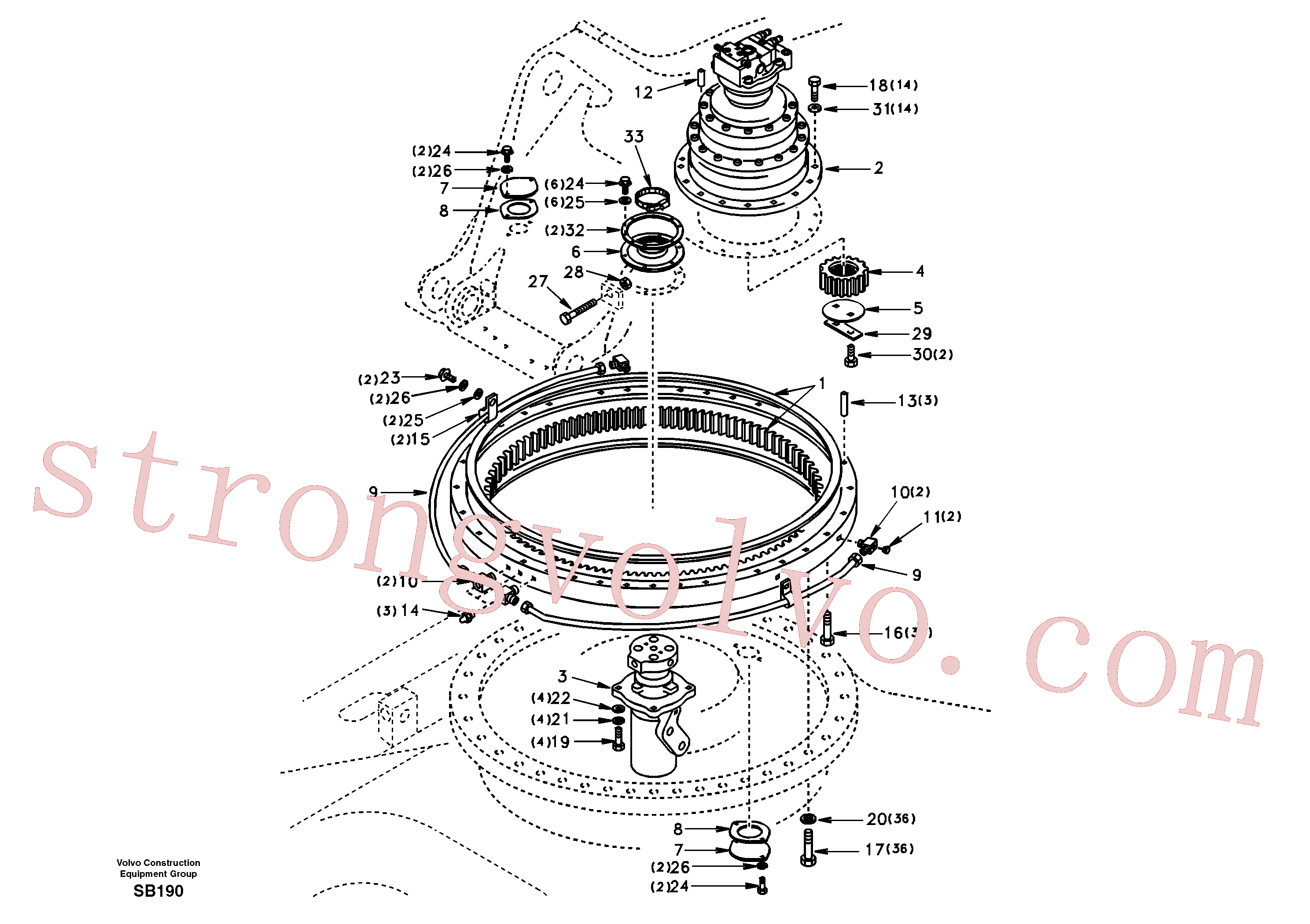 SA1146-00112 Volvo Sistema de articulação(SB190 Montagem)