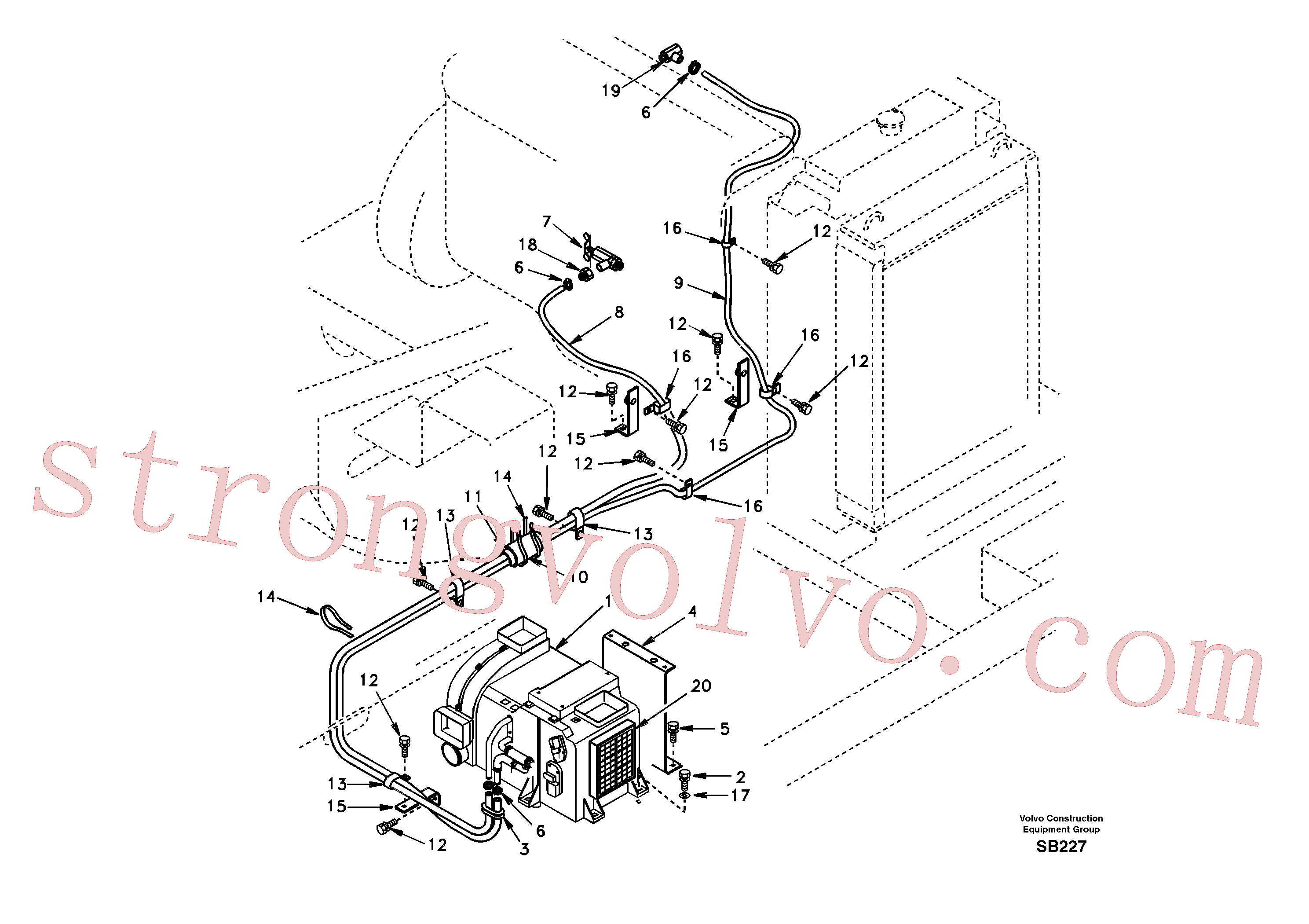 SA1020-00671 Volvo Linha de aquecimento(SB227 Montagem)