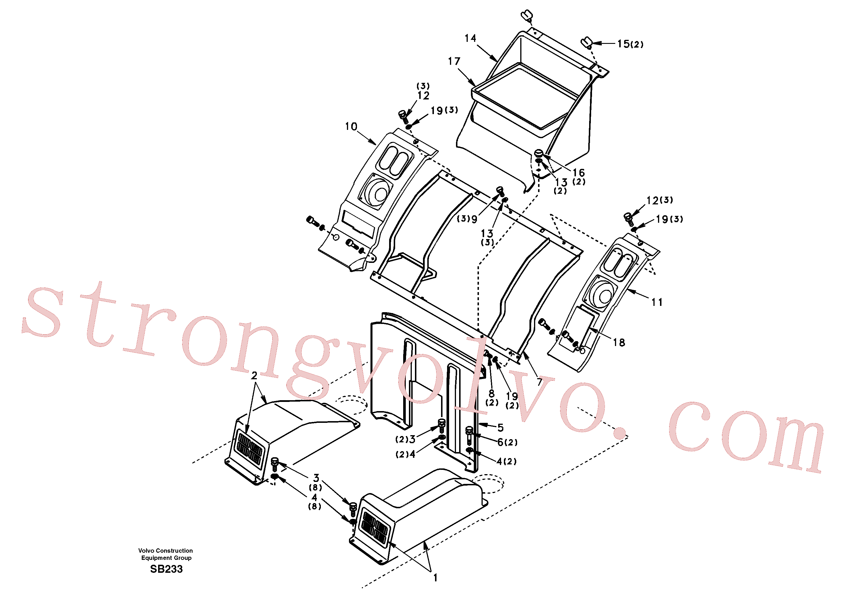 SA9041-11006 Volvo Painel de instrumentos, painel do rádio(SB233 Montagem)