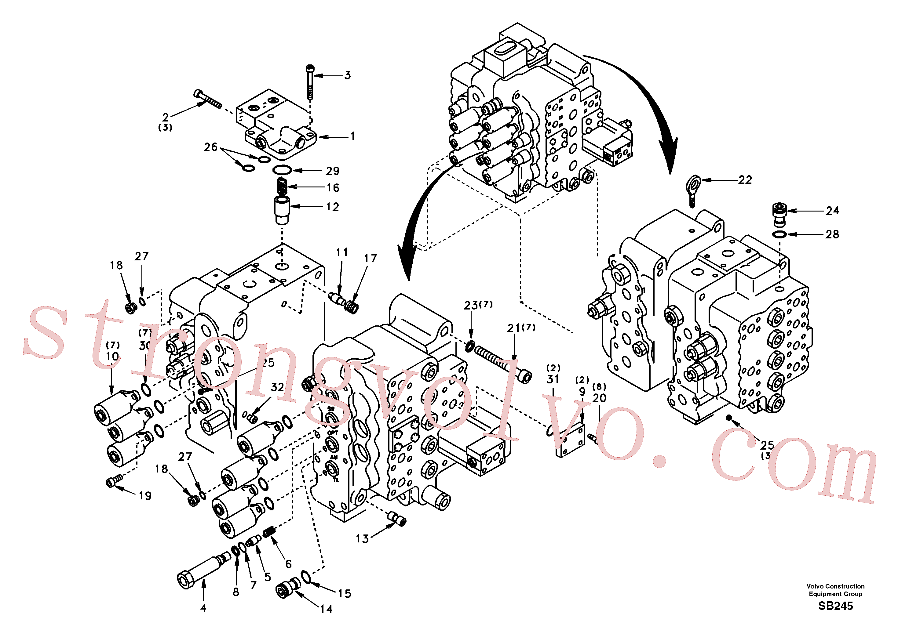 SA7273-10380 Volvo Válvula de comando com acessórios.(SB245 Montagem)