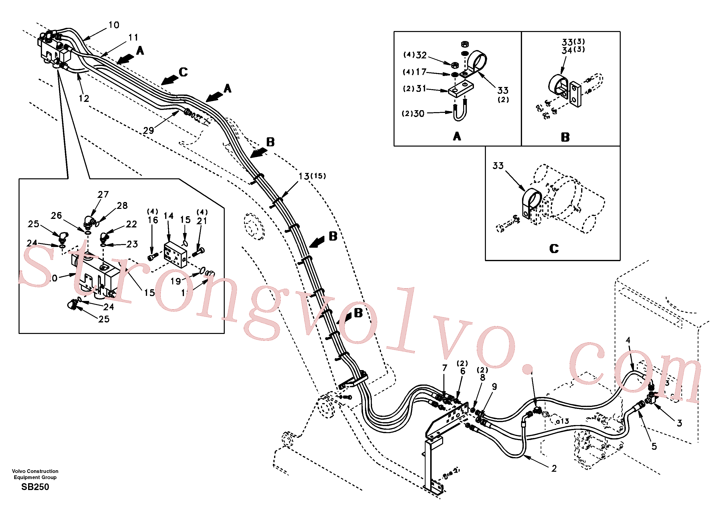 China Made SA9466-03637 Eternity/2 Volvo Acessórios para escavadeira