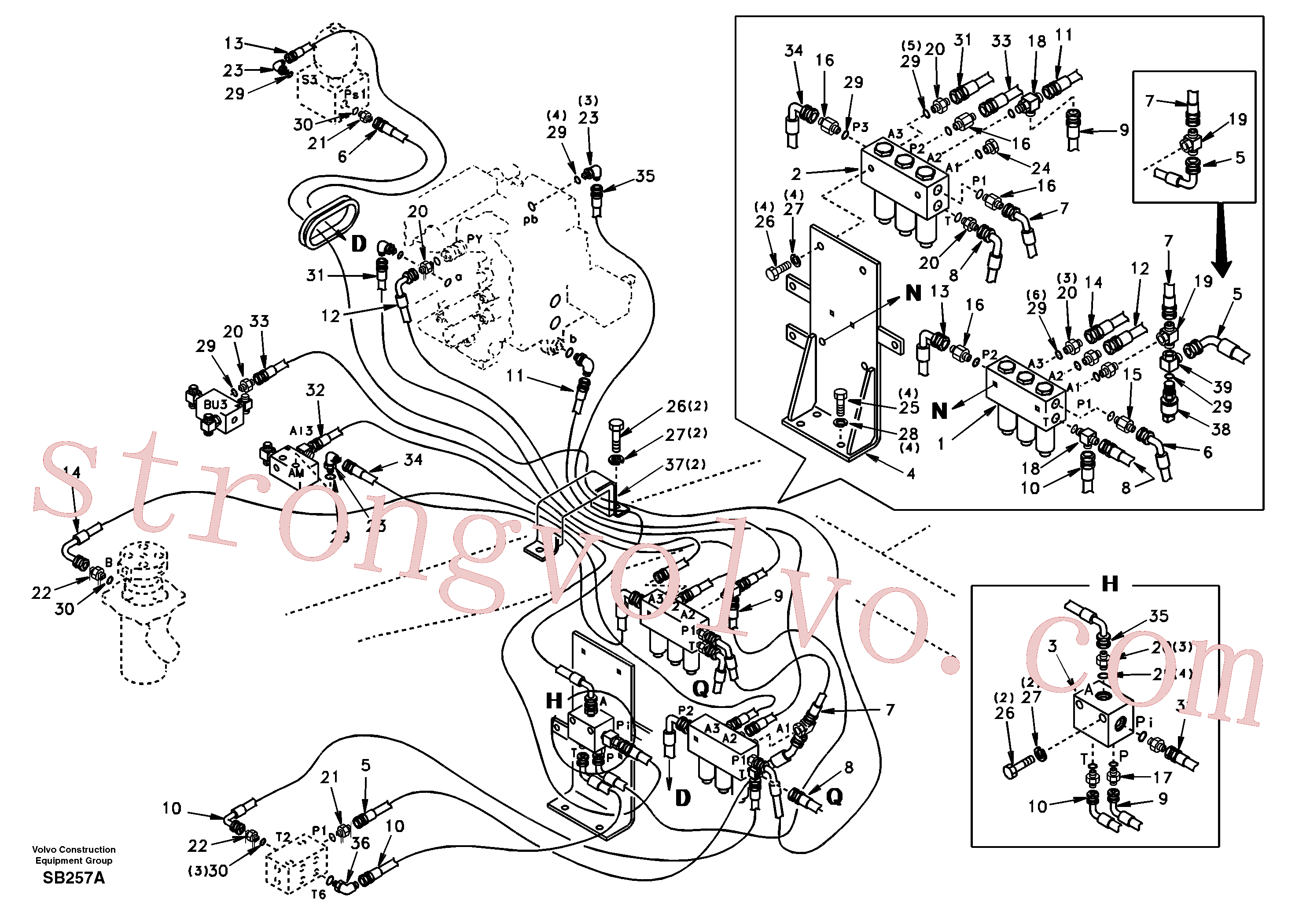 SA9453-02310 Volvo Sistema servomotor, válvula de comando para válvula solenóide(SB257A Montagem)
