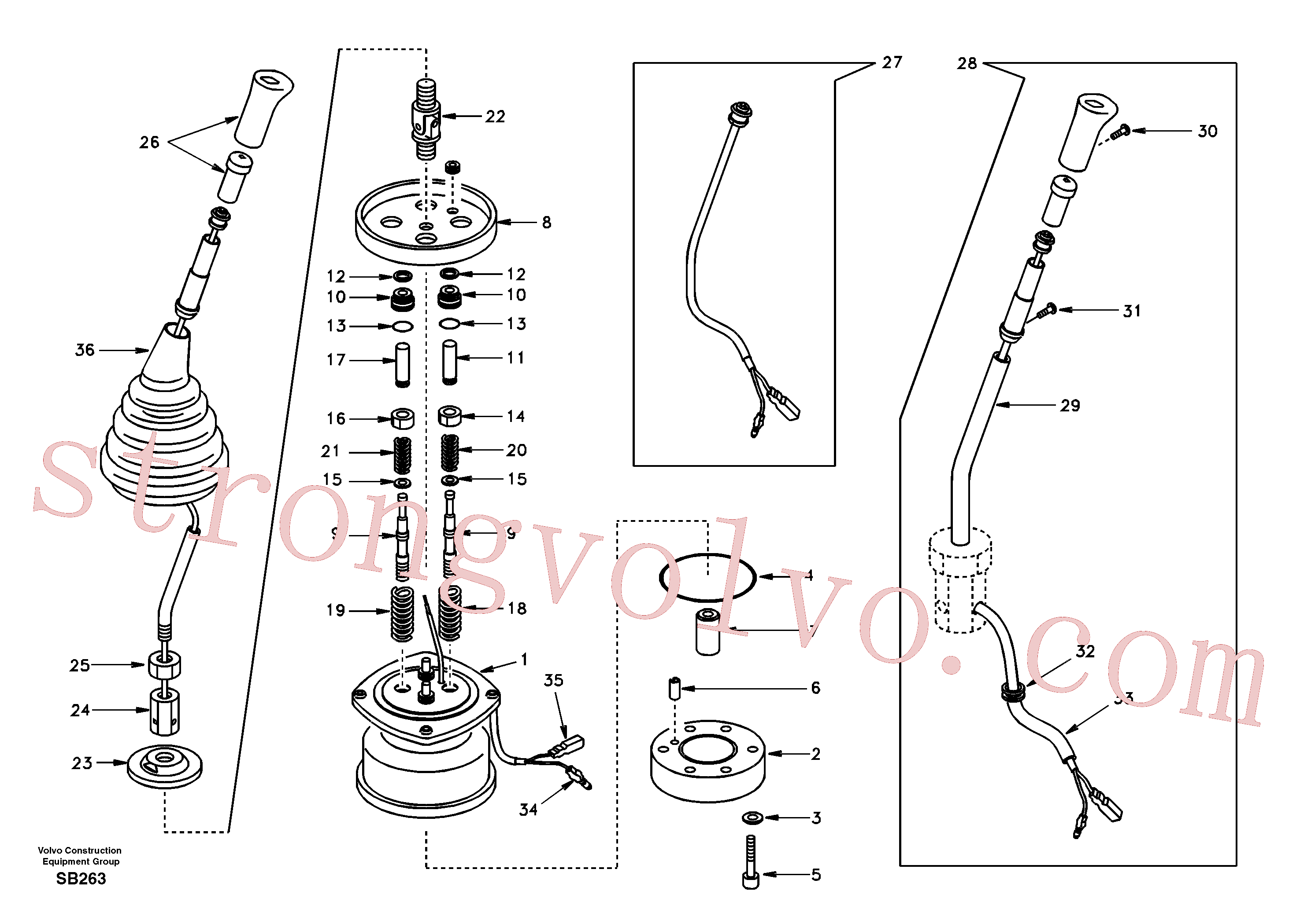 VOE14500138 Volvo Servo-sistema, válvula de comando à distância(SB263 Montagem)