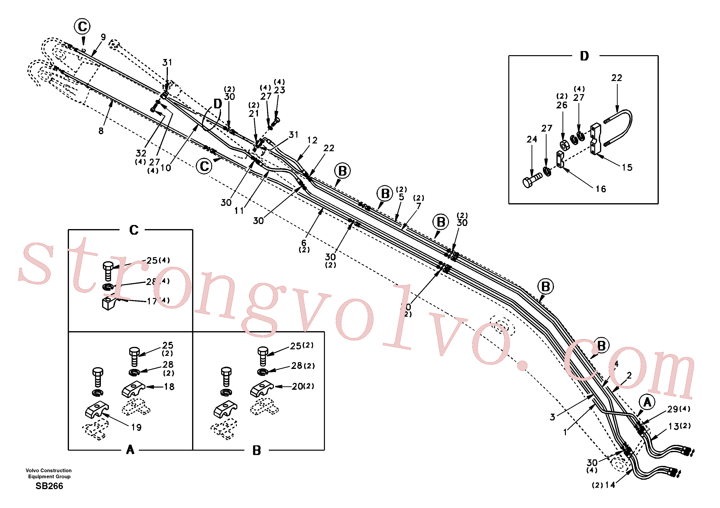 Volvo Montagem SA9349-10090 U-bolt Acessórios