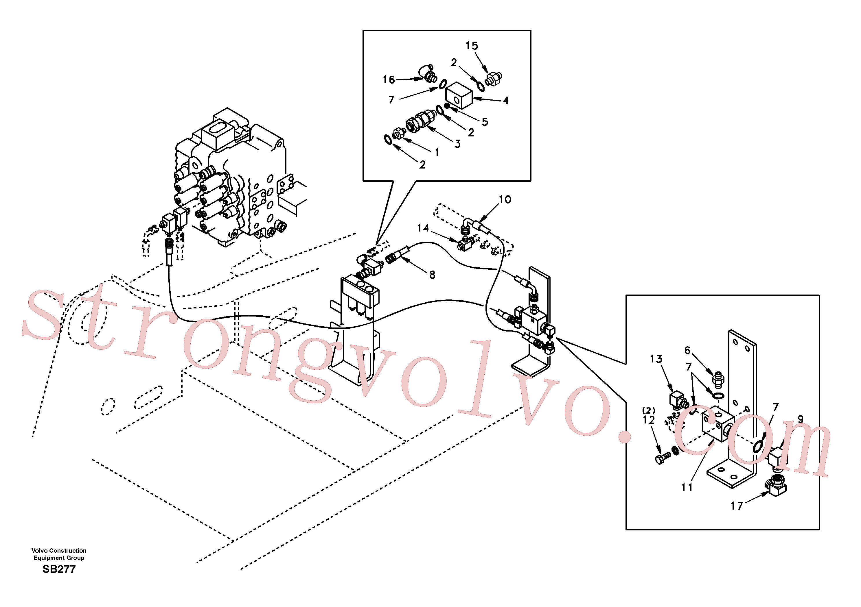 SA9411-93022 Volvo Hidráulica de serviço, martelo e cortador para fluxo da bomba auxiliar(SB277 Montagem)