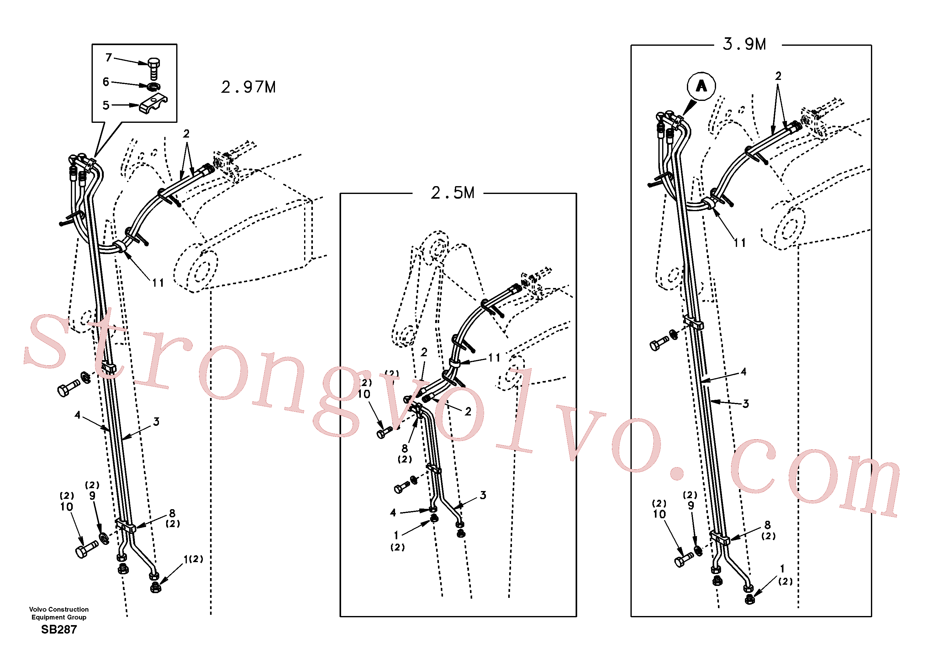SA1174-54280 Pipe Volvo escavadeira