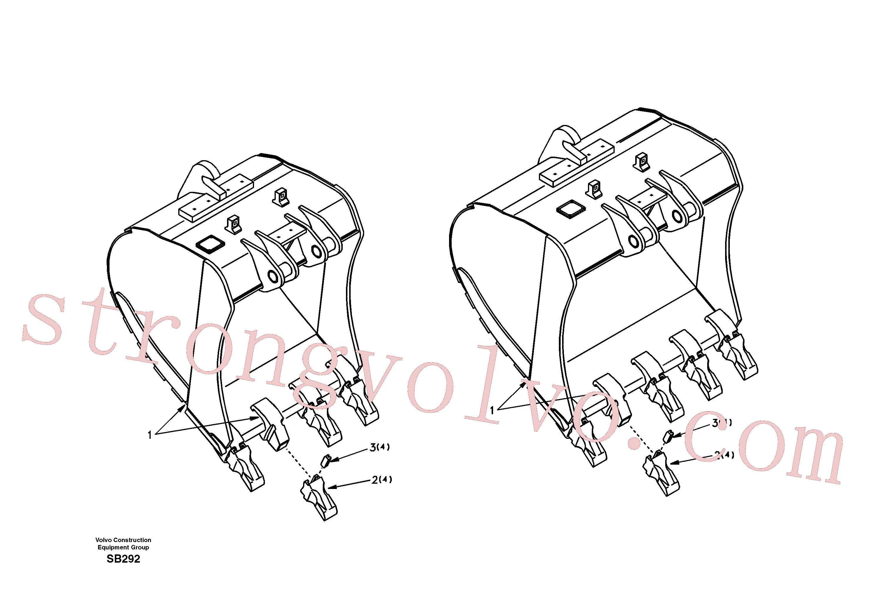China Made SA1171-70091 Bucket Volvo Acessórios para escavadeira