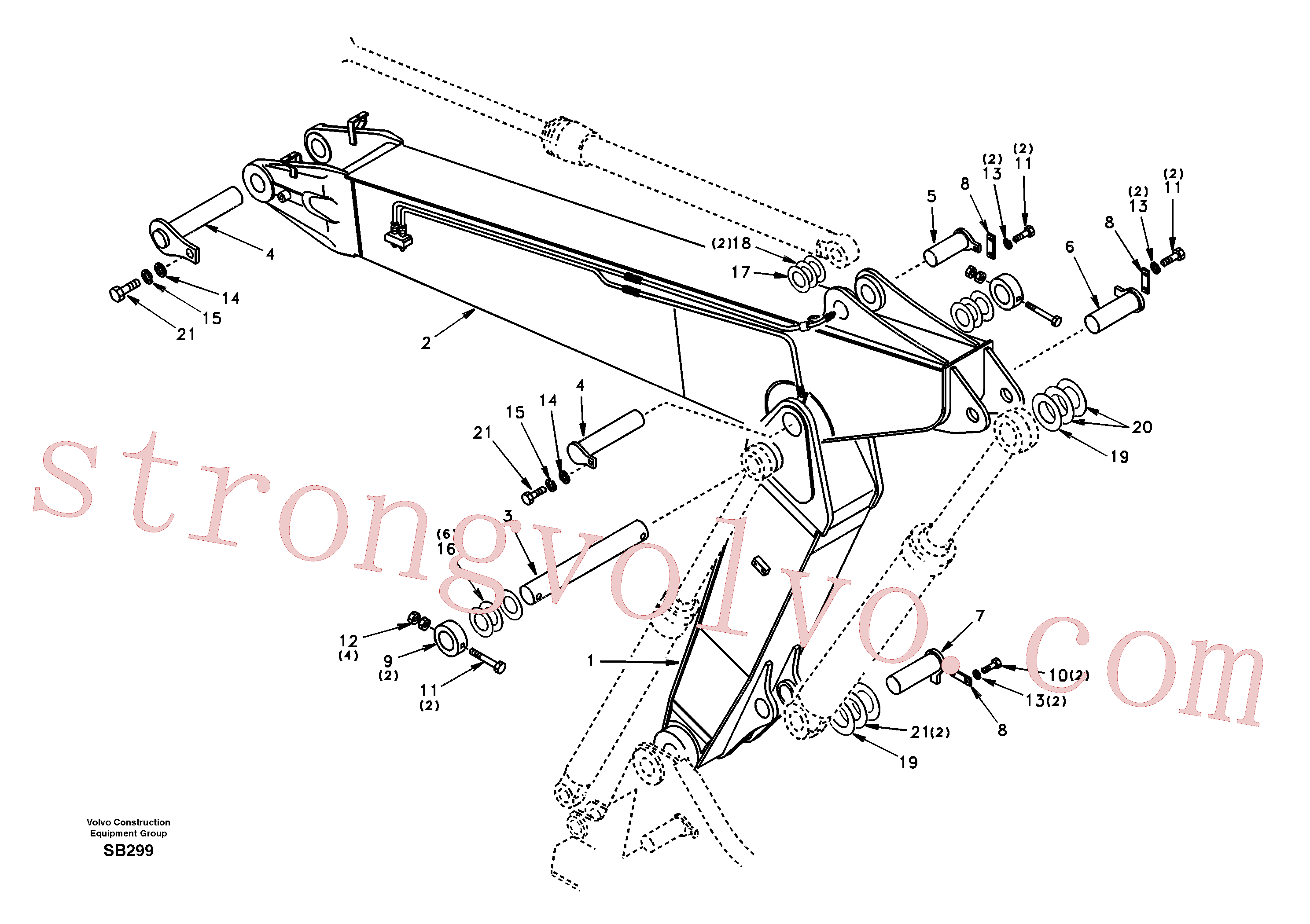 SA1173-03460 Volvo Tirantes para a lança ajustável(SB299 Montagem)
